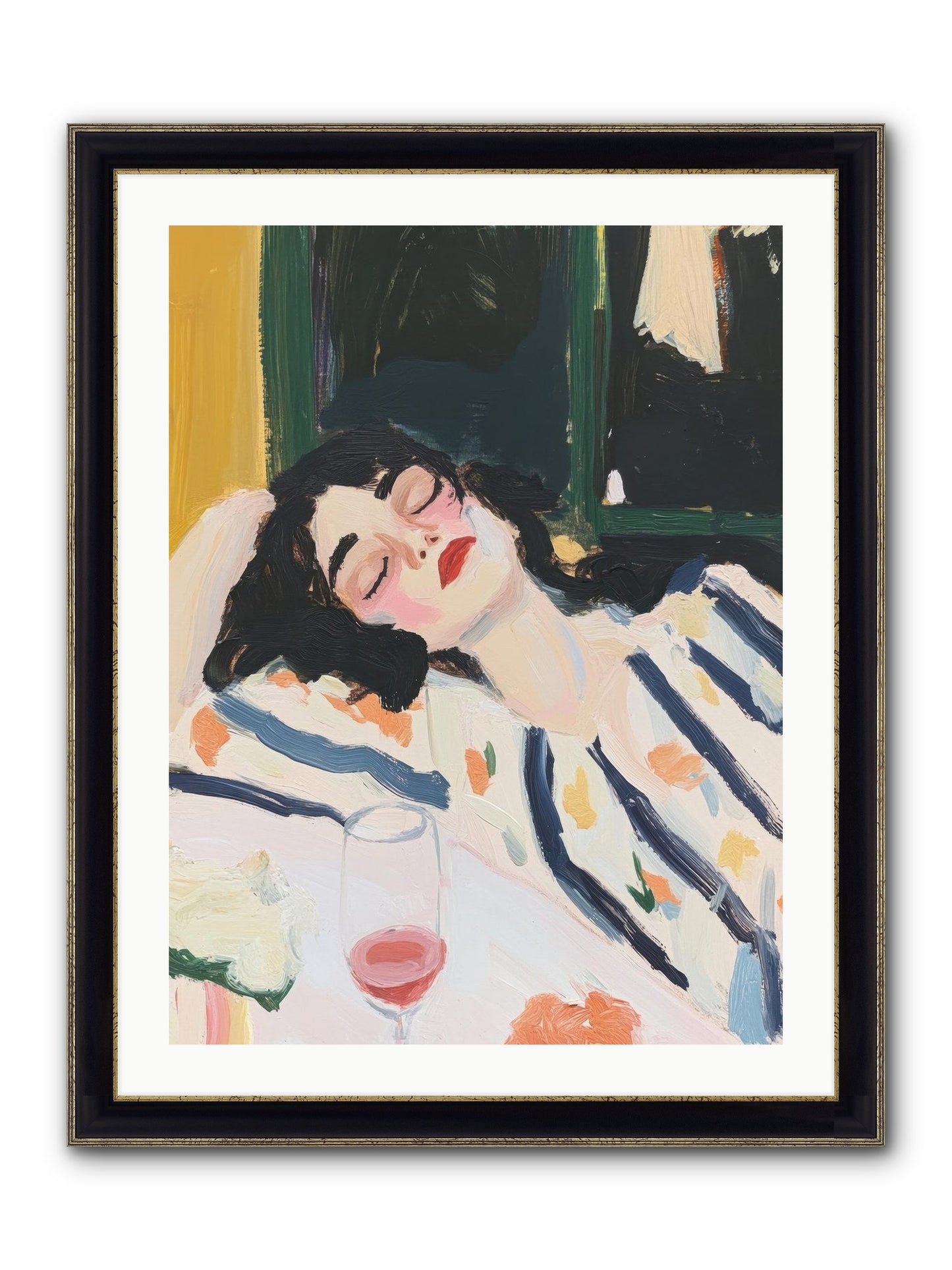 Aesthetic Grace Framed Print - Black & Gold 24x32