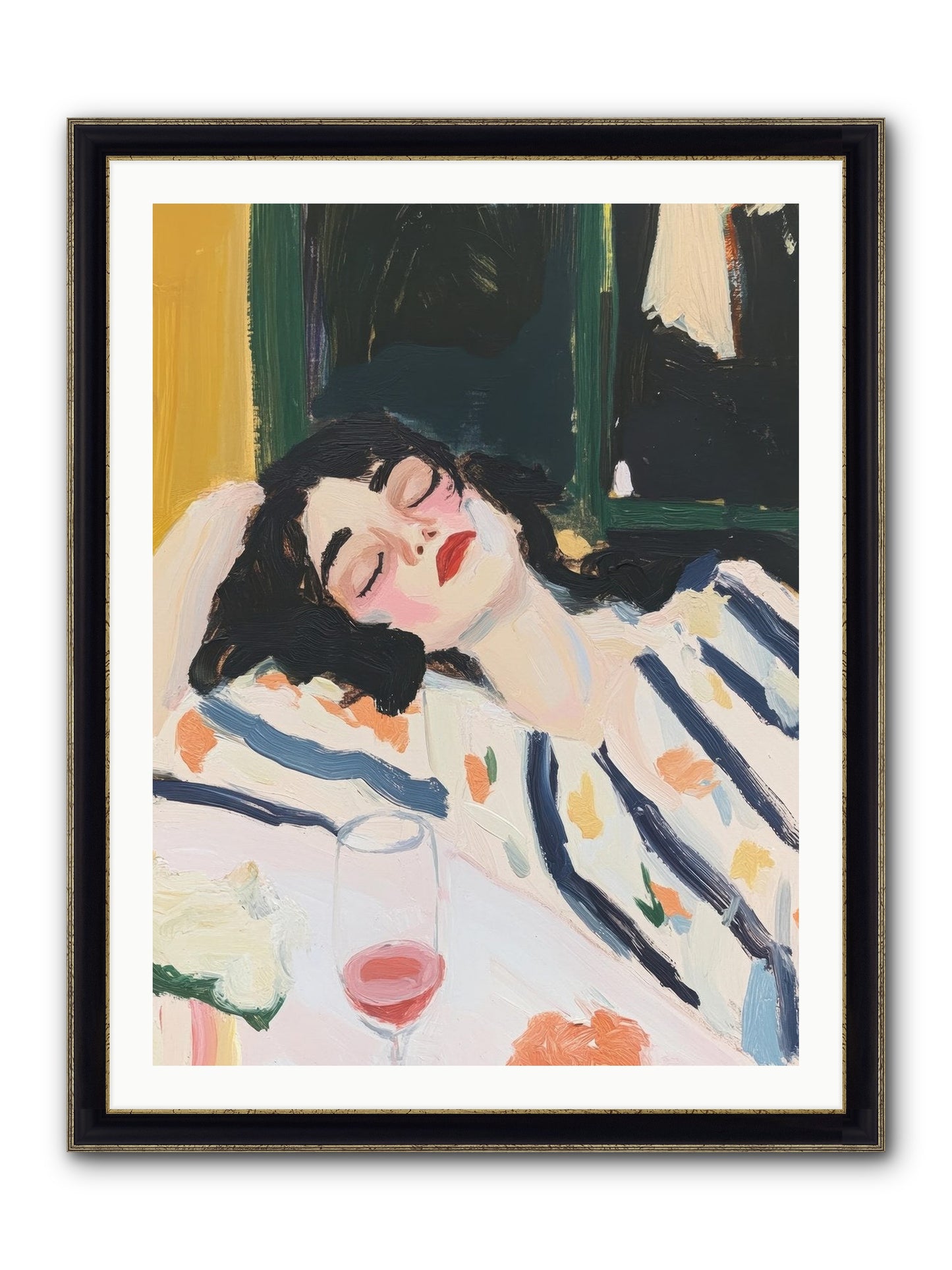 Aesthetic Grace Framed Print - Black & Gold 30x40