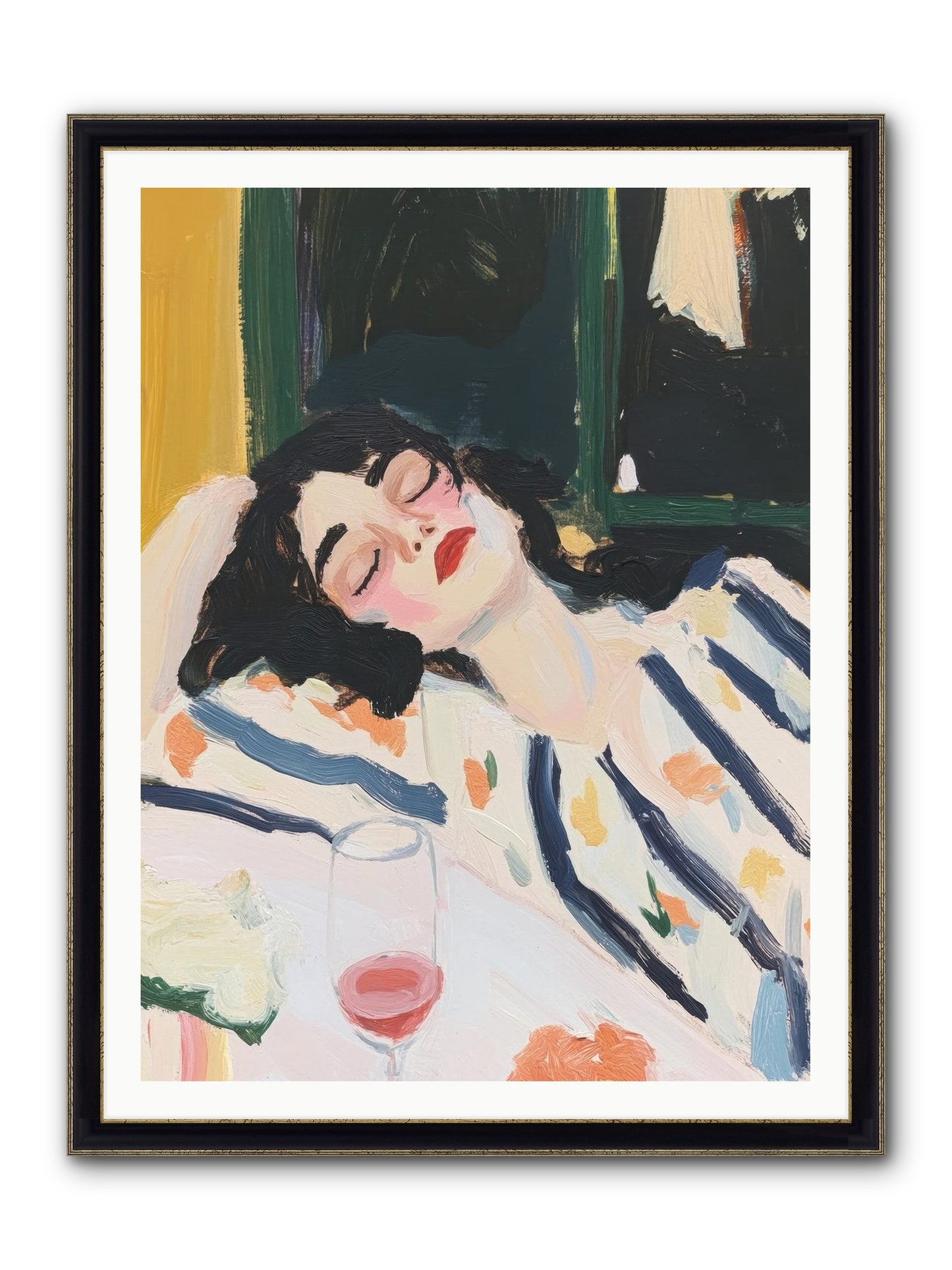 Aesthetic Grace Framed Print - Black & Gold 36x48