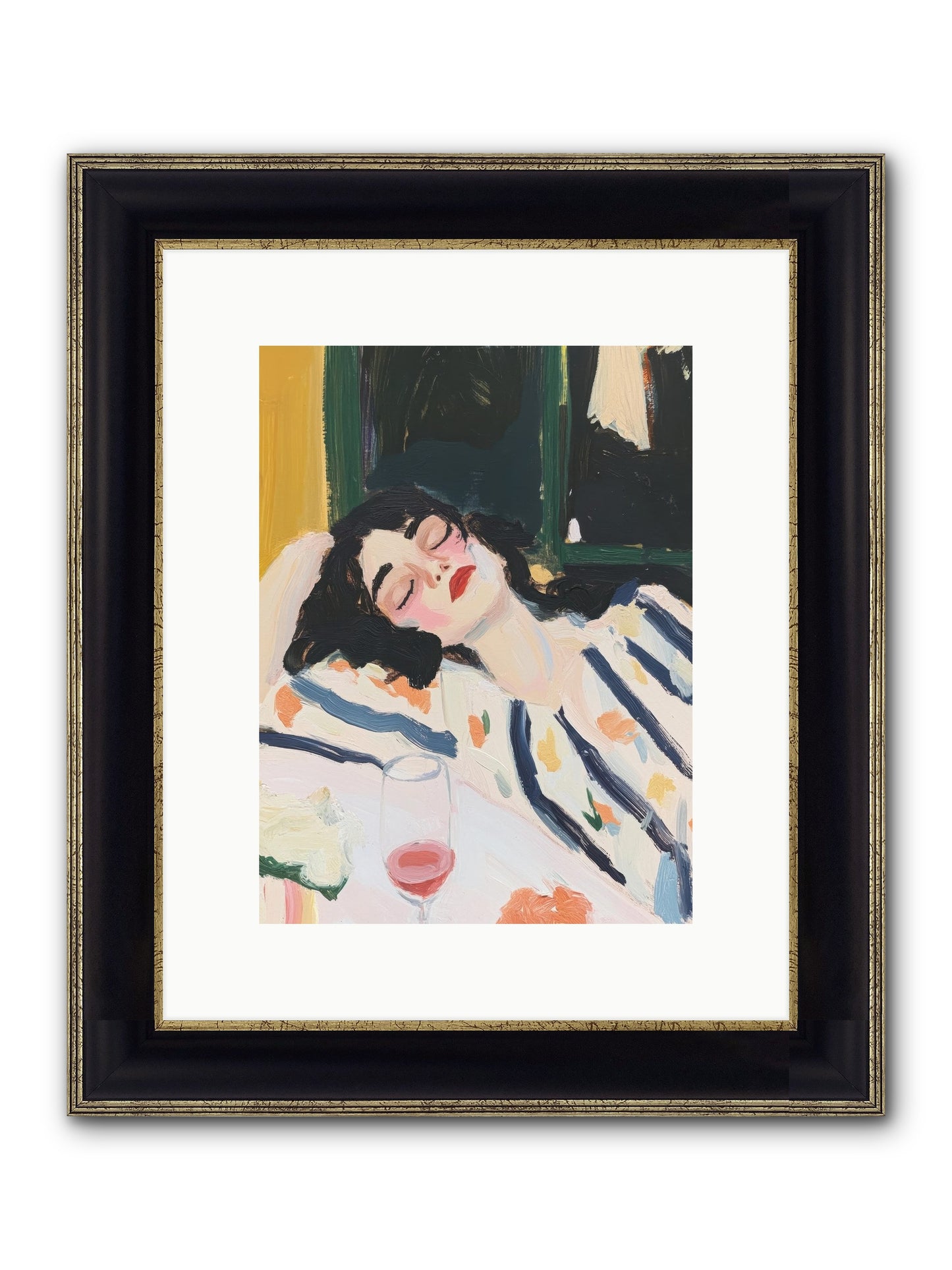 Aesthetic Grace Framed Print - Black & Gold 9x12