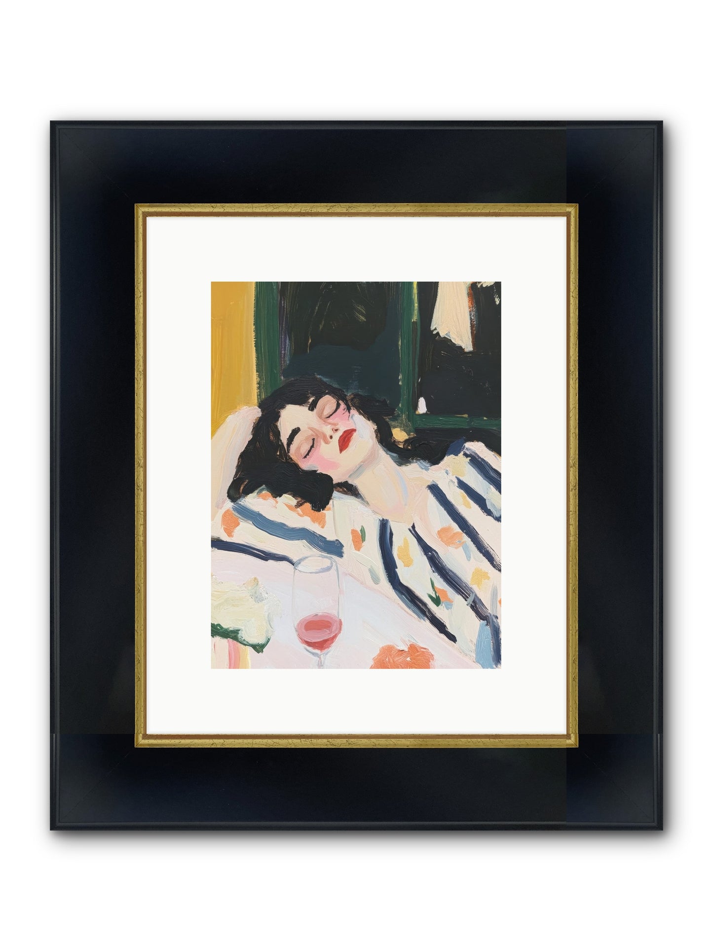 Aesthetic Grace Framed Print - Wide Black w/Gold 9x12