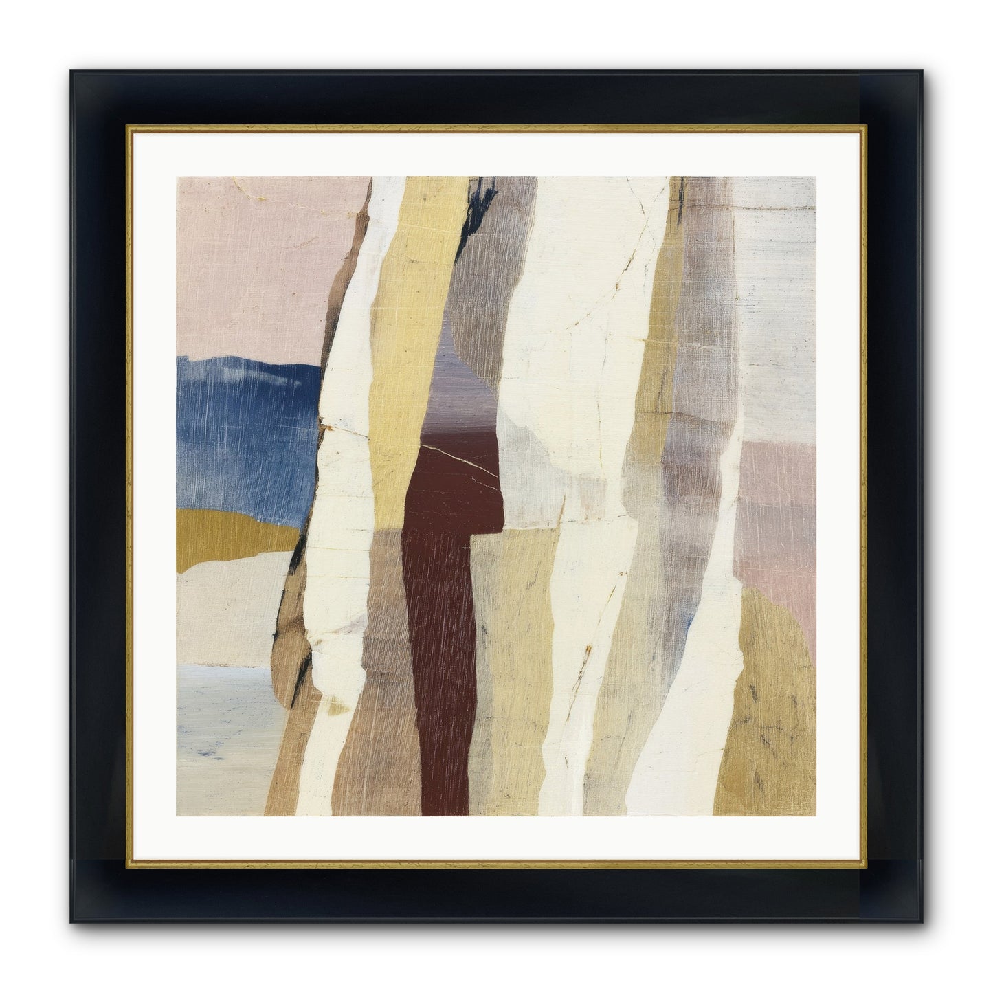 Aether No.1 Framed Print - Wide Black w/Gold 30x30