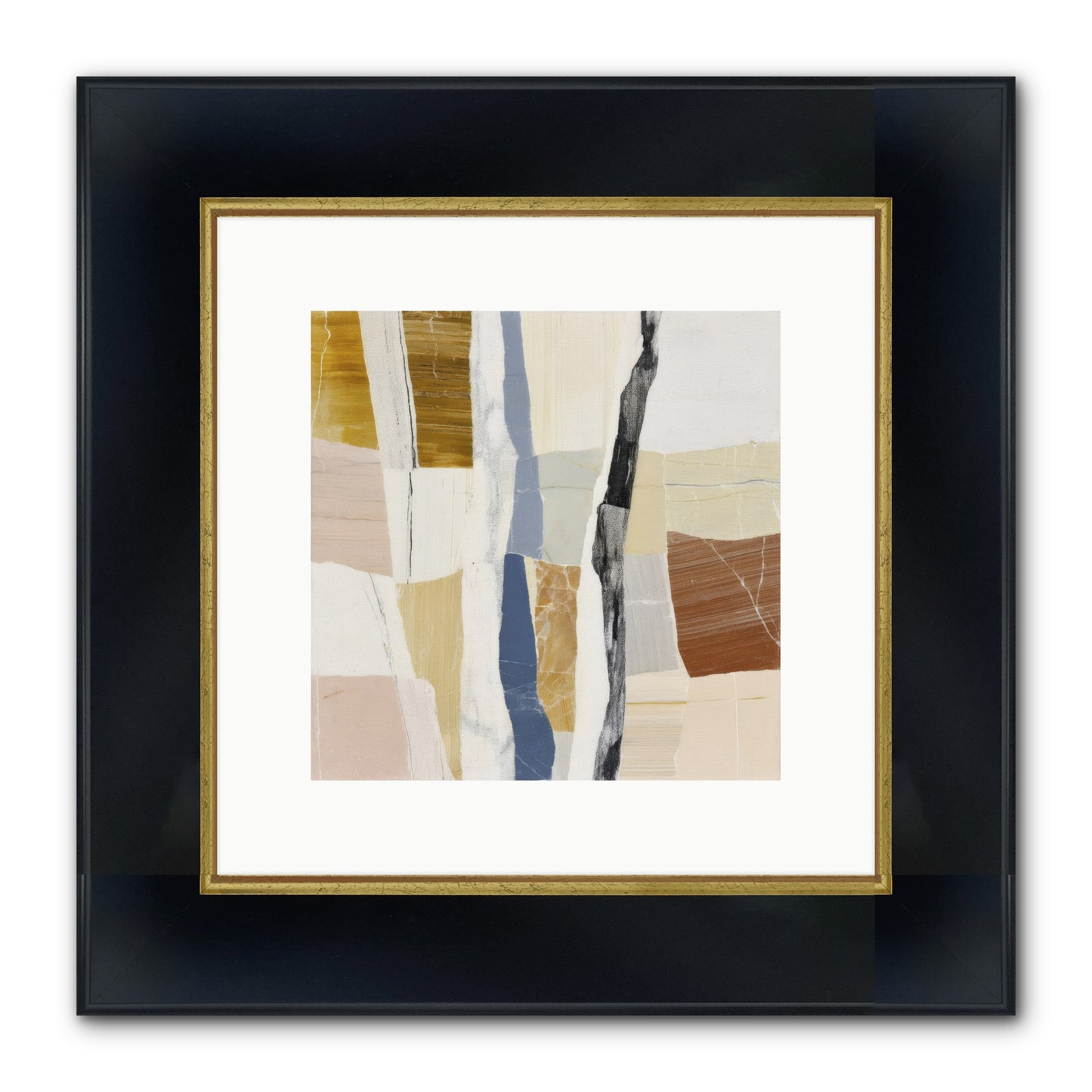 Aether No.2 Framed Print - Wide Black w/Gold 10x10