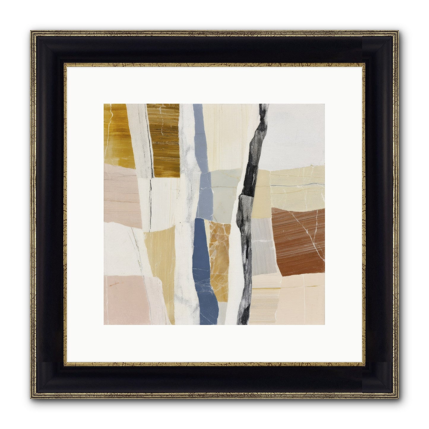 Aether No.2 Framed Print - Black & Gold 12x12