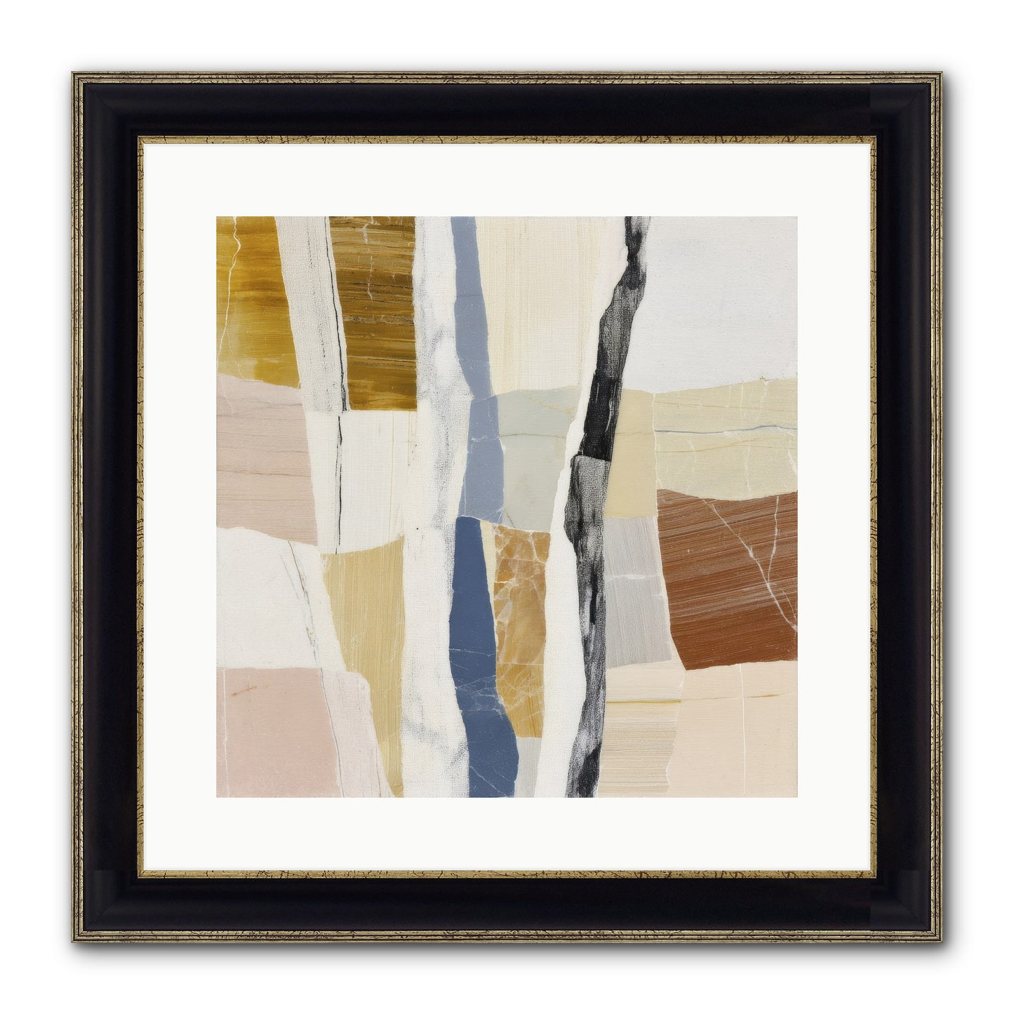 Aether No.2 Framed Print - Black & Gold 16x16