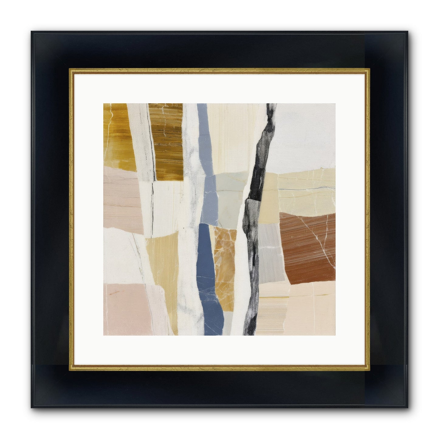 Aether No.2 Framed Print - Wide Black w/Gold 16x16