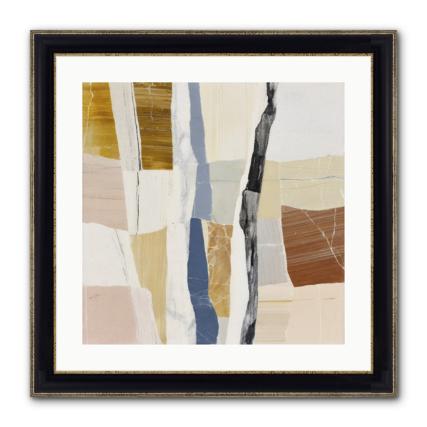 Aether No.2 Framed Print - Black & Gold 20x20
