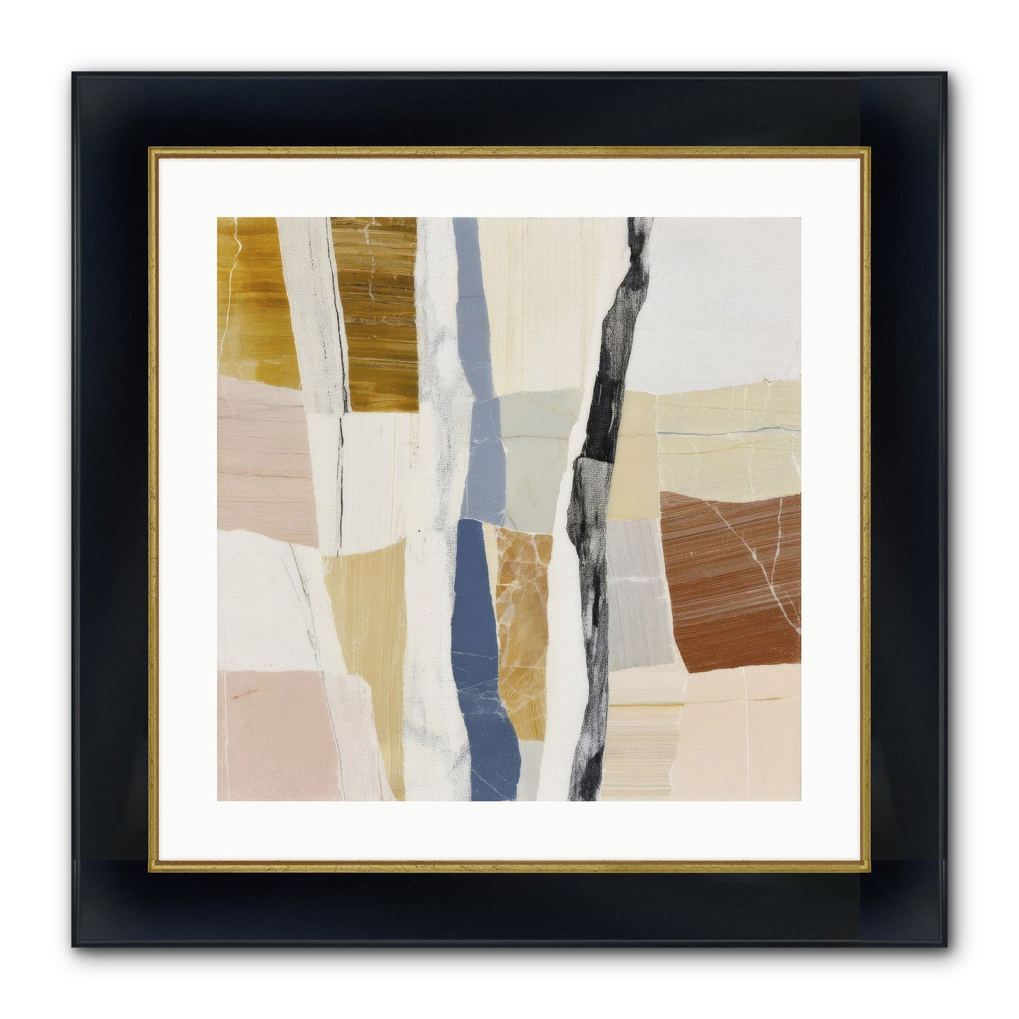 Aether No.2 Framed Print - Wide Black w/Gold 20x20