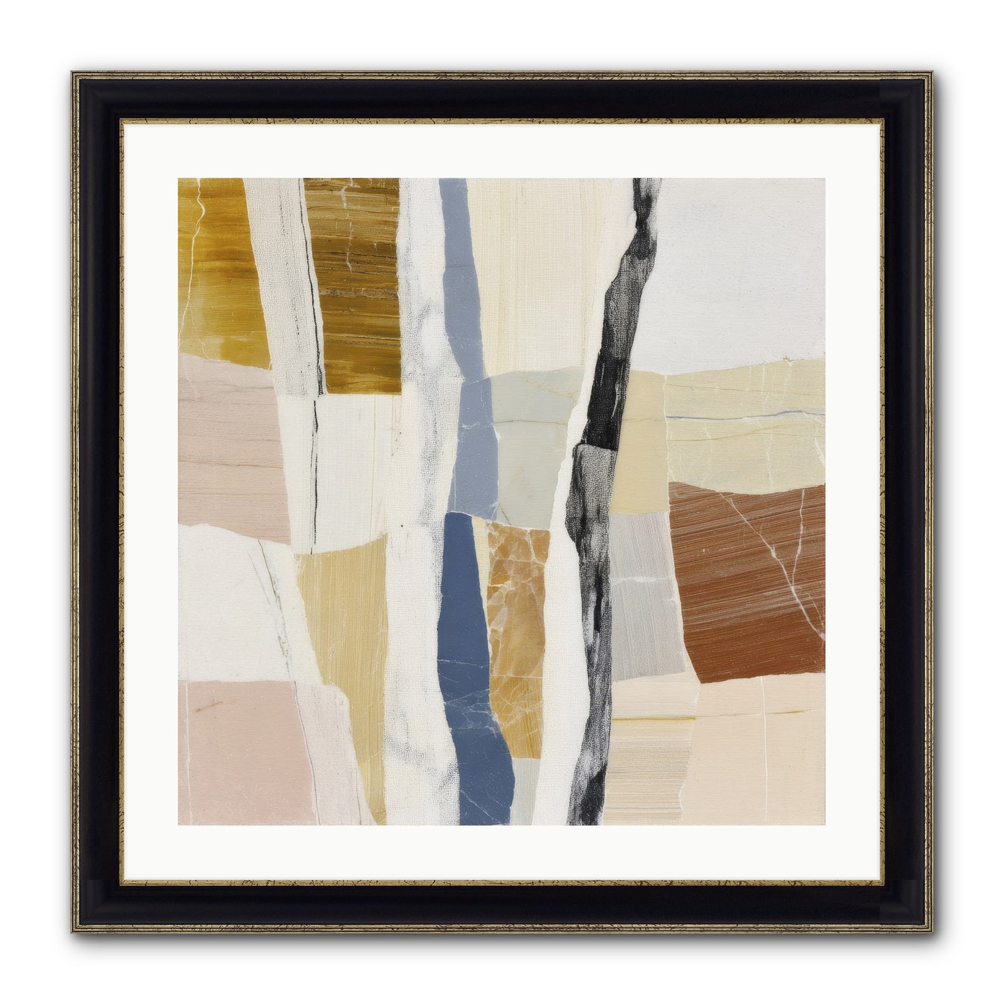 Aether No.2 Framed Print - Black & Gold 24x24