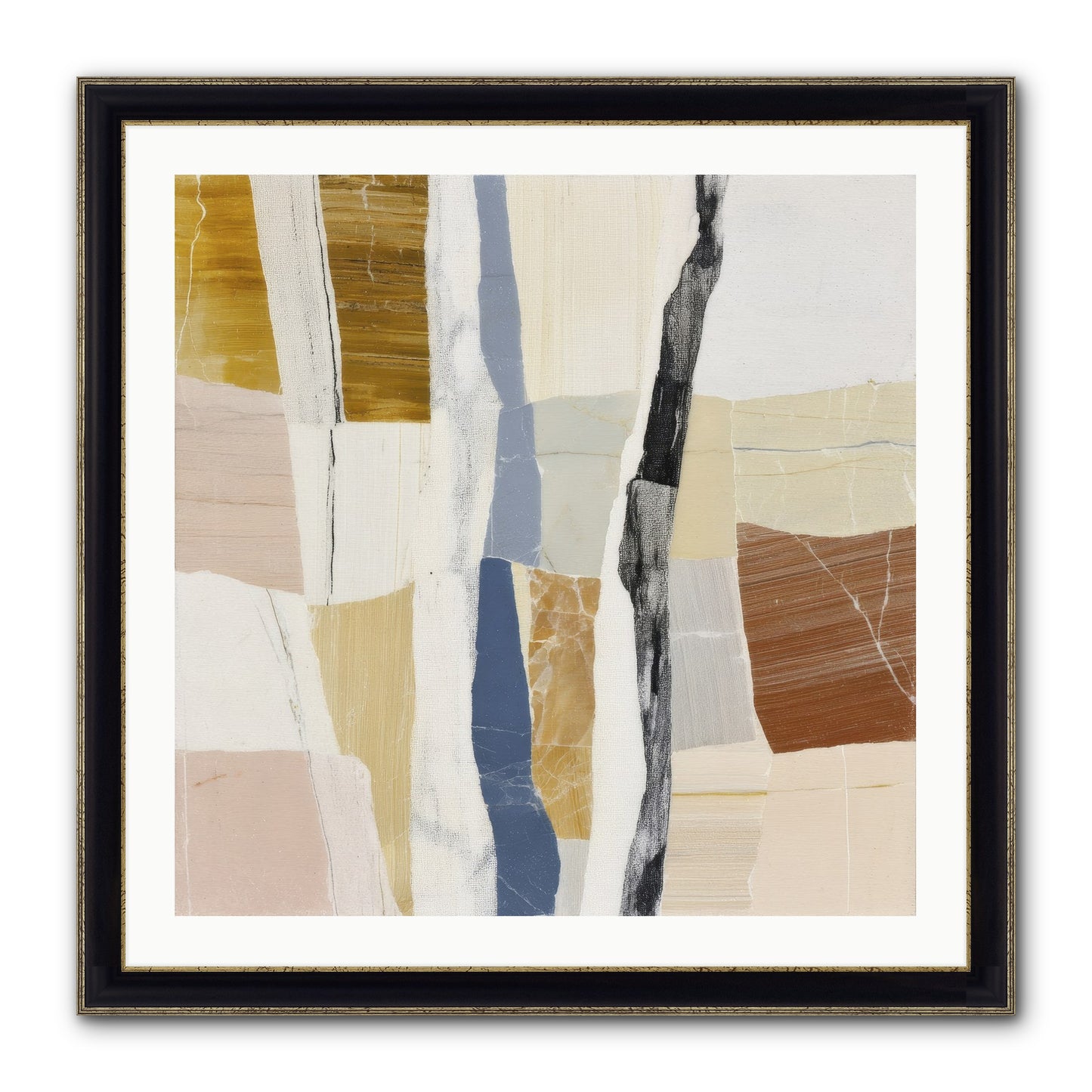 Aether No.2 Framed Print - Black & Gold 30x30