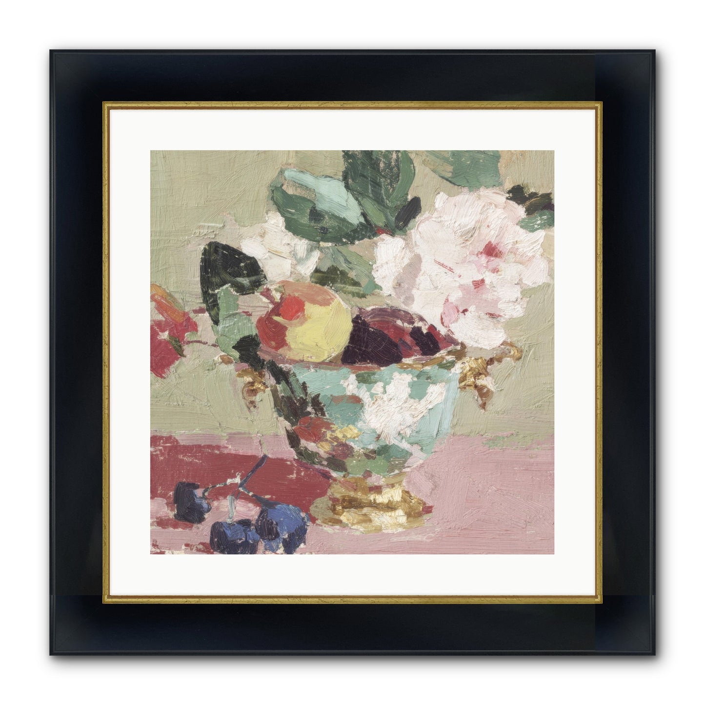 Afternoon Affairs Framed Print - Wide Black w/Gold 20x20
