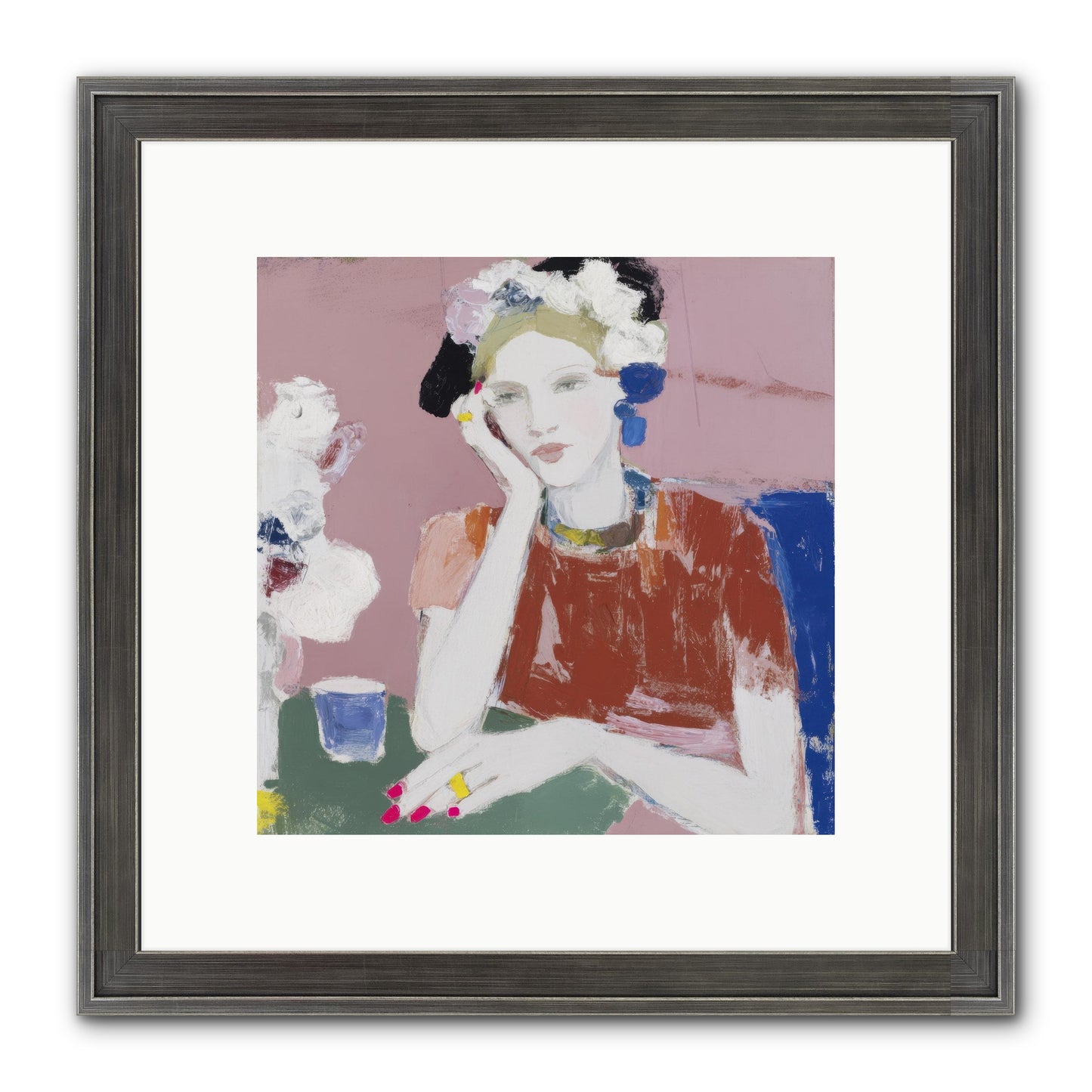 Afternoon At The Club Framed Print - Slimwoods Black/Silver 10x10