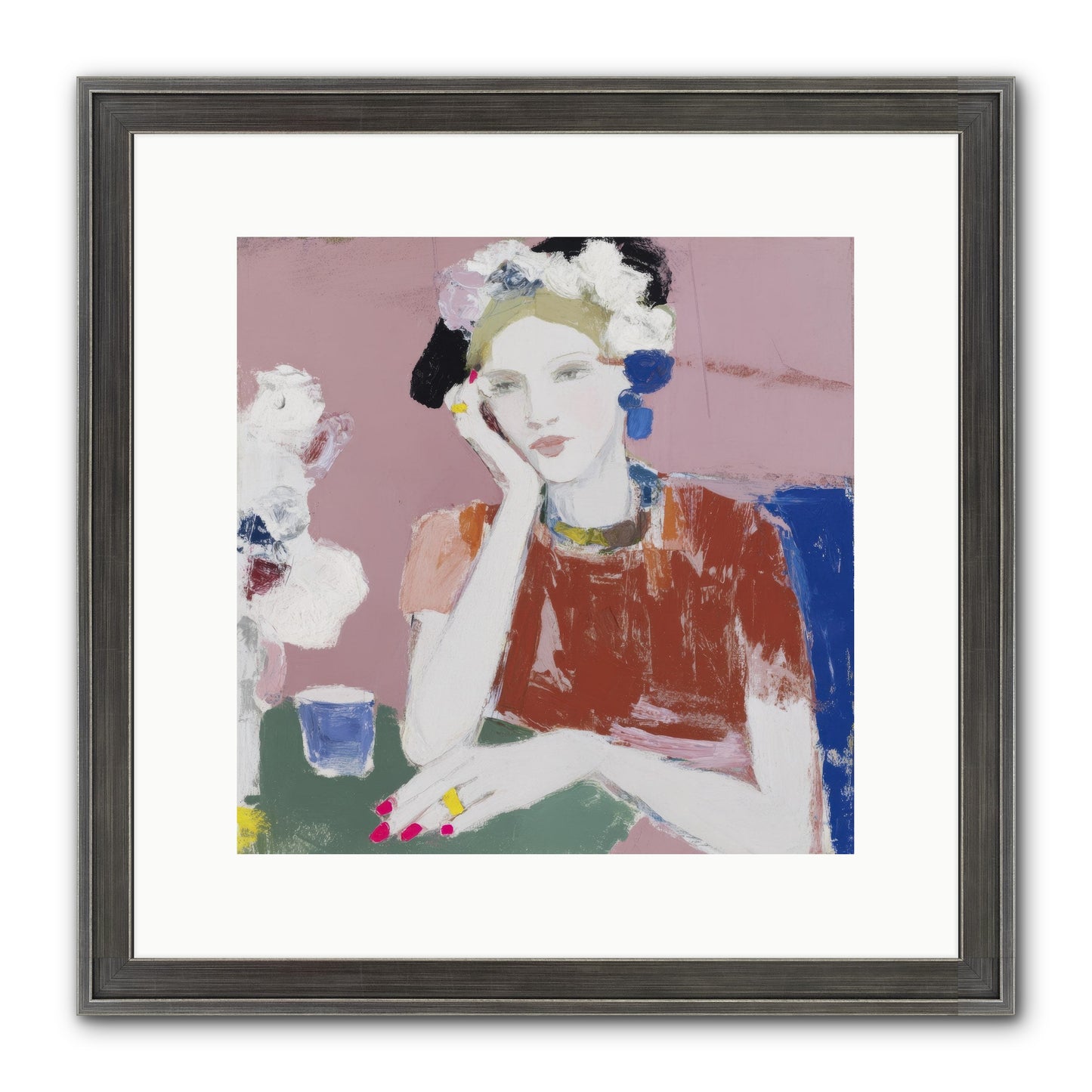 Afternoon At The Club Framed Print - Slimwoods Black/Silver 12x12