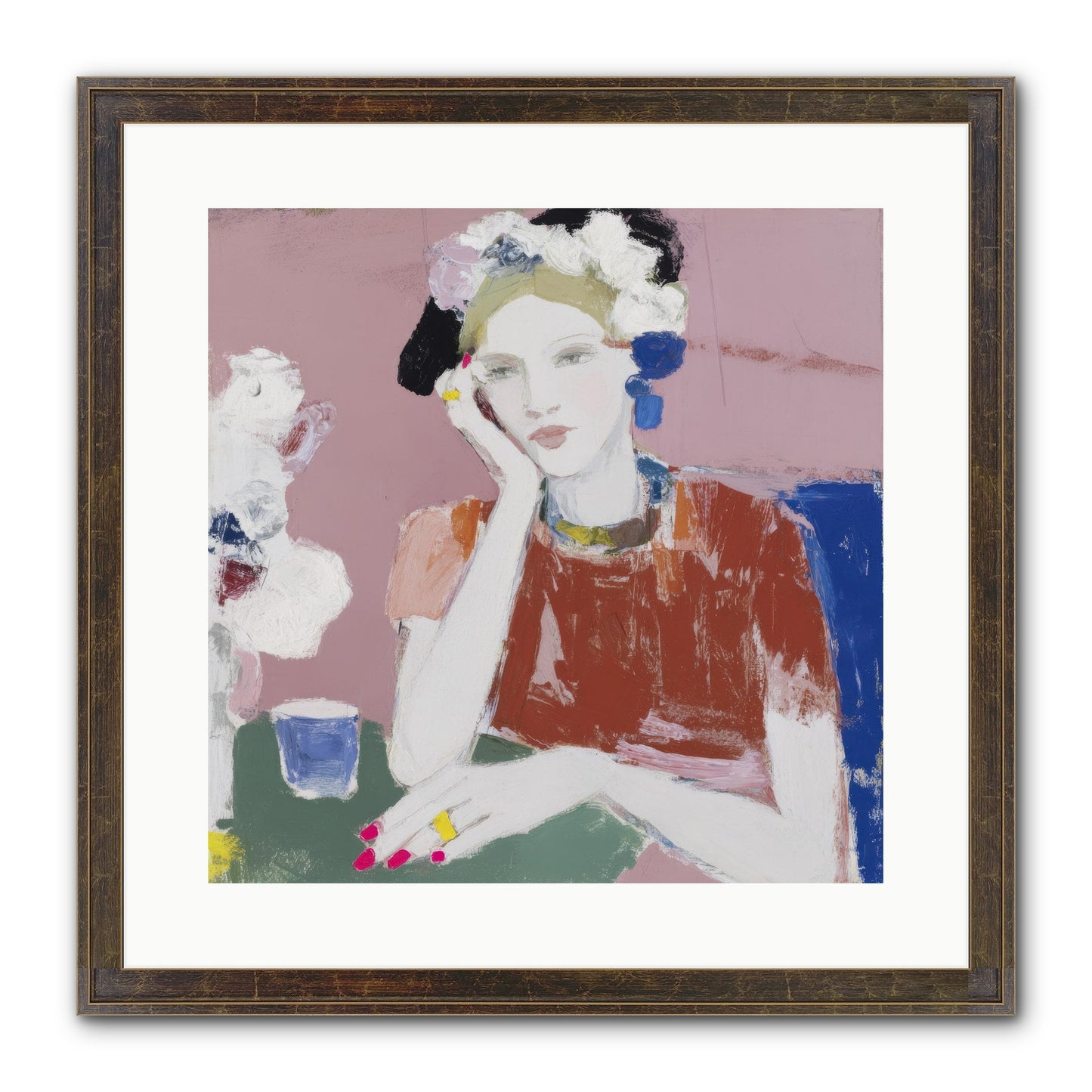 Afternoon At The Club Framed Print - Slimwoods Black/Gold 16x16