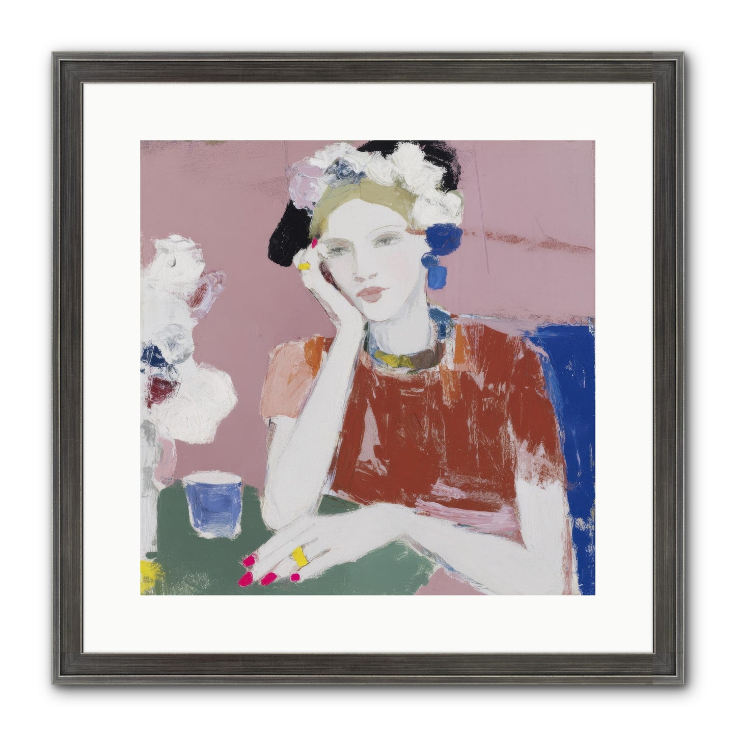 Afternoon At The Club Framed Print - Slimwoods Black/Silver 16x16