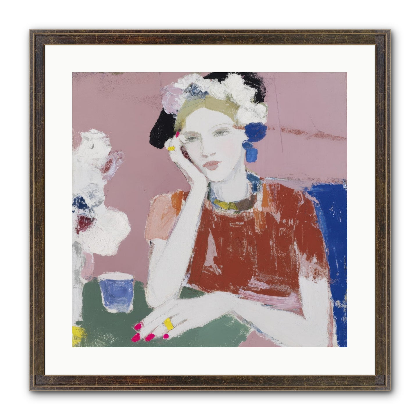 Afternoon At The Club Framed Print - Slimwoods Black/Gold 20x20