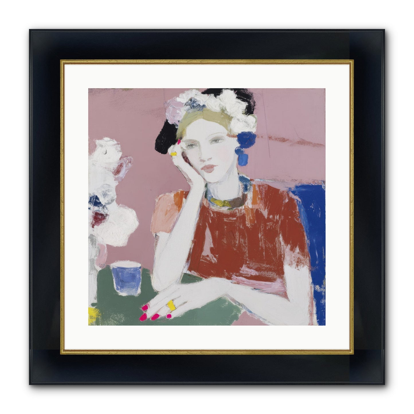 Afternoon At The Club Framed Print - Wide Black w/Gold 20x20
