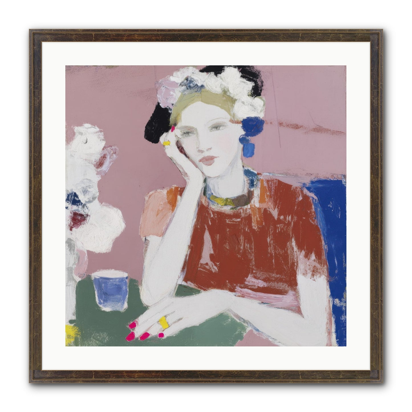 Afternoon At The Club Framed Print - Slimwoods Black/Gold 24x24
