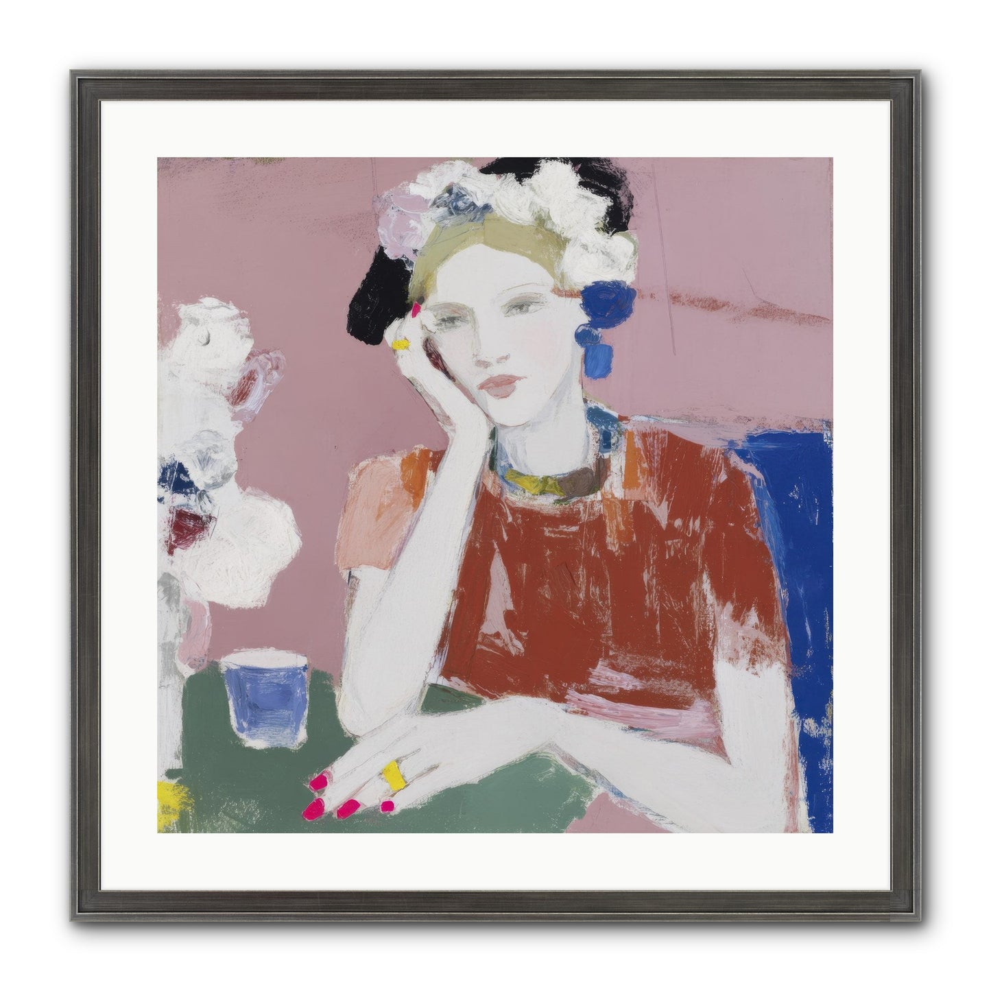 Afternoon At The Club Framed Print - Slimwoods Black/Silver 24x24