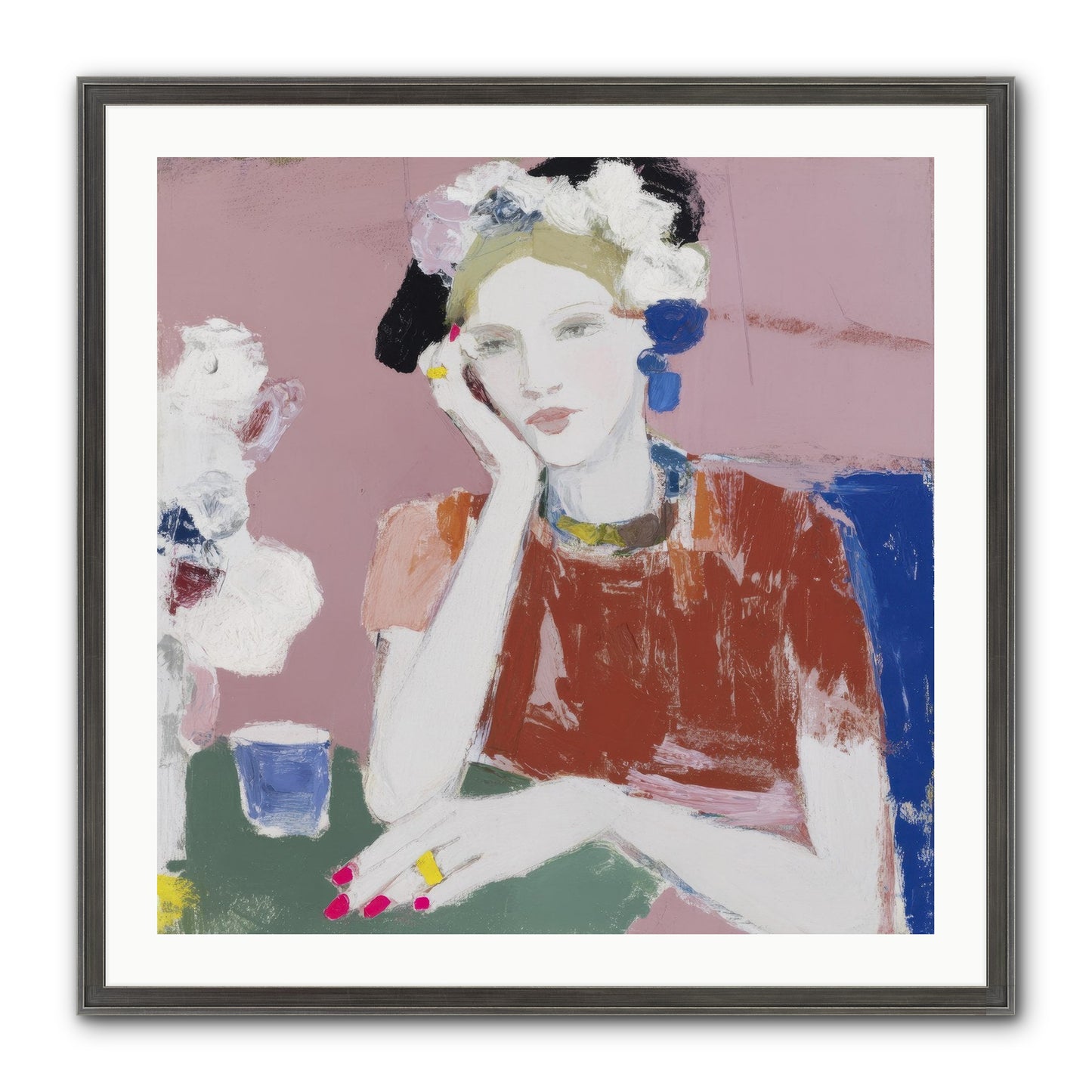 Afternoon At The Club Framed Print - Slimwoods Black/Silver 30x30