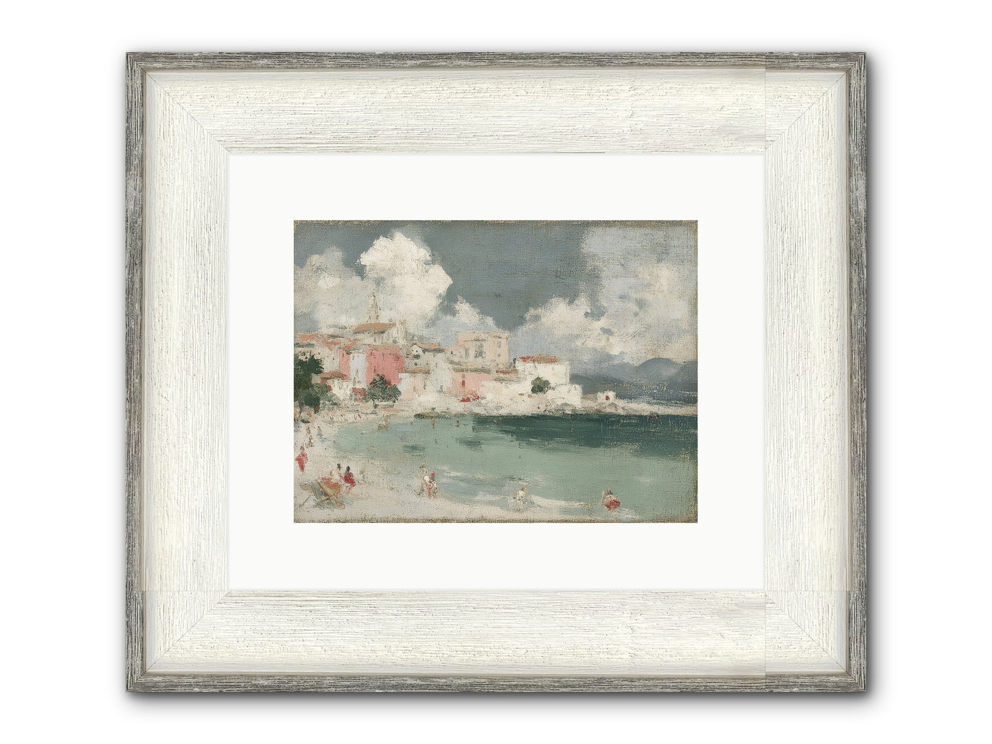 Afternoon By The Water Framed Print - Driftwood White 12x9