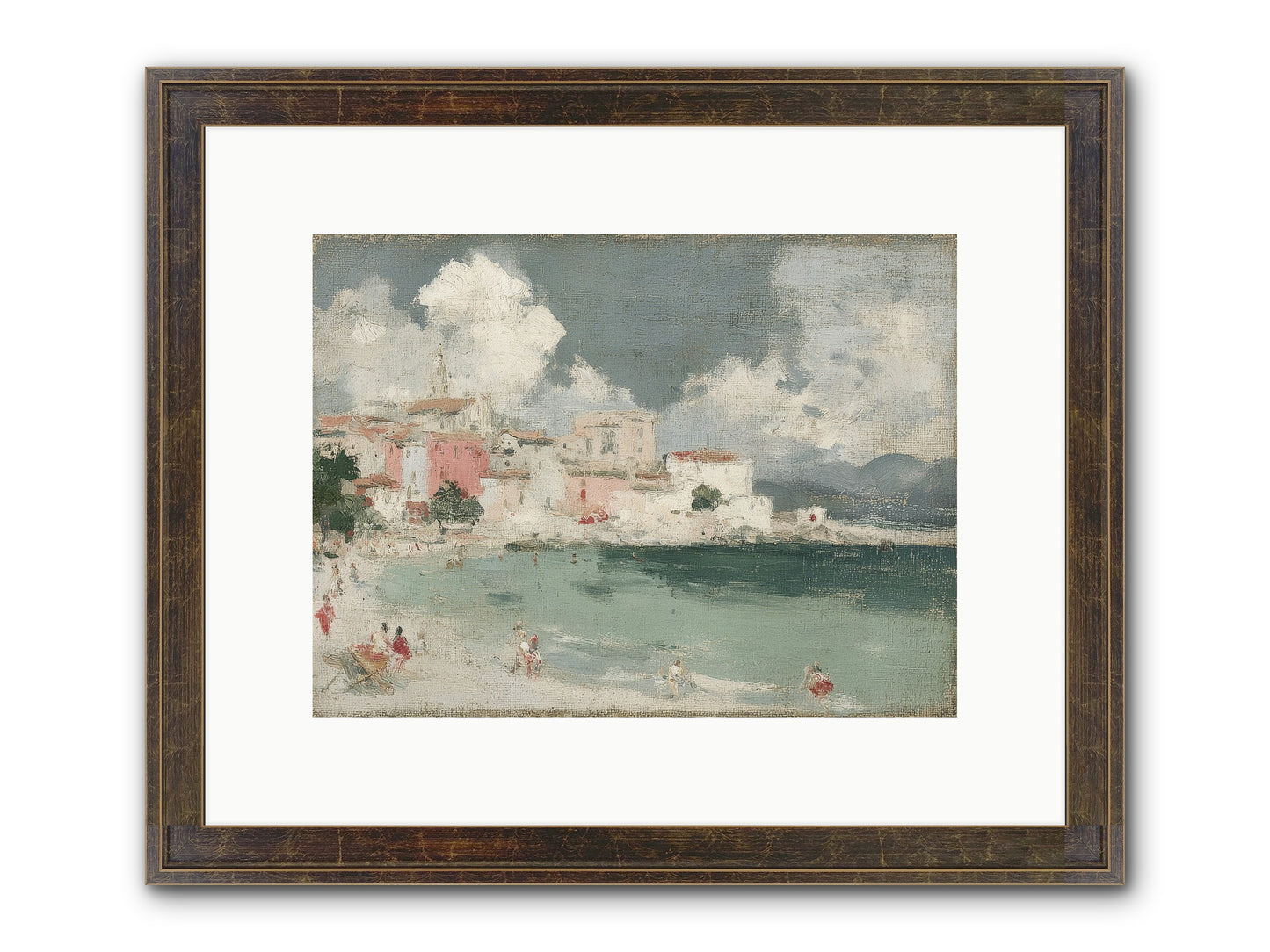 Afternoon By The Water Framed Print - Slimwoods Black/Gold 12x9