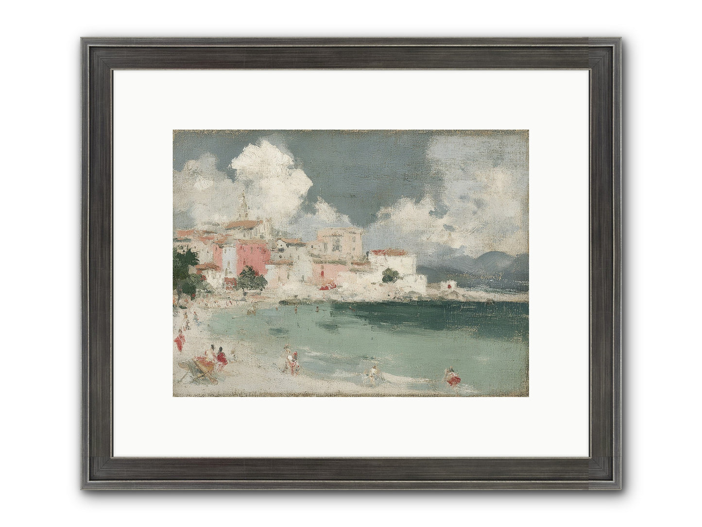 Afternoon By The Water Framed Print - Slimwoods Black/Silver 12x9