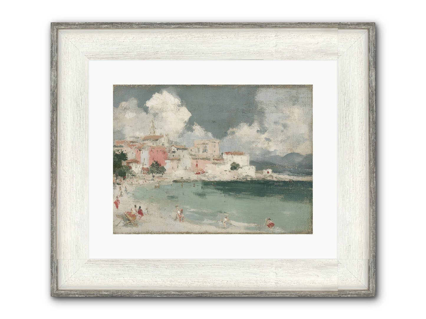 Afternoon By The Water Framed Print - Driftwood White 16x12