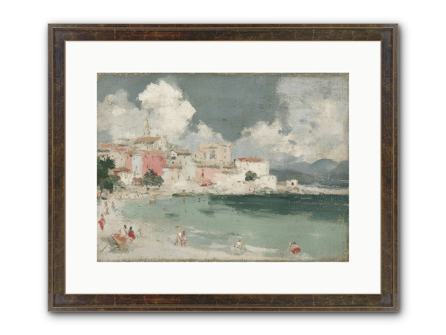 Afternoon By The Water Framed Print - Slimwoods Black/Gold 16x12