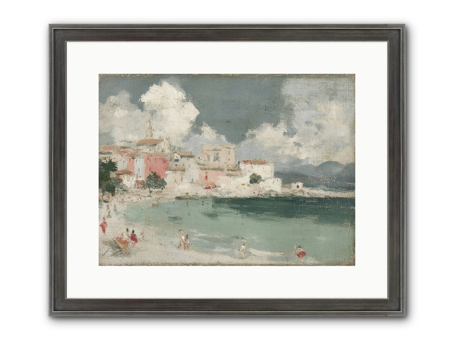 Afternoon By The Water Framed Print - Slimwoods Black/Silver 16x12