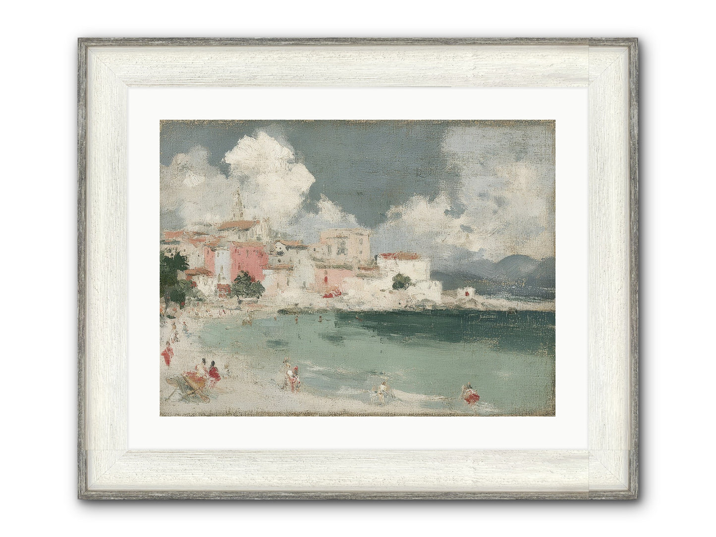 Afternoon By The Water Framed Print - Driftwood White 24x18
