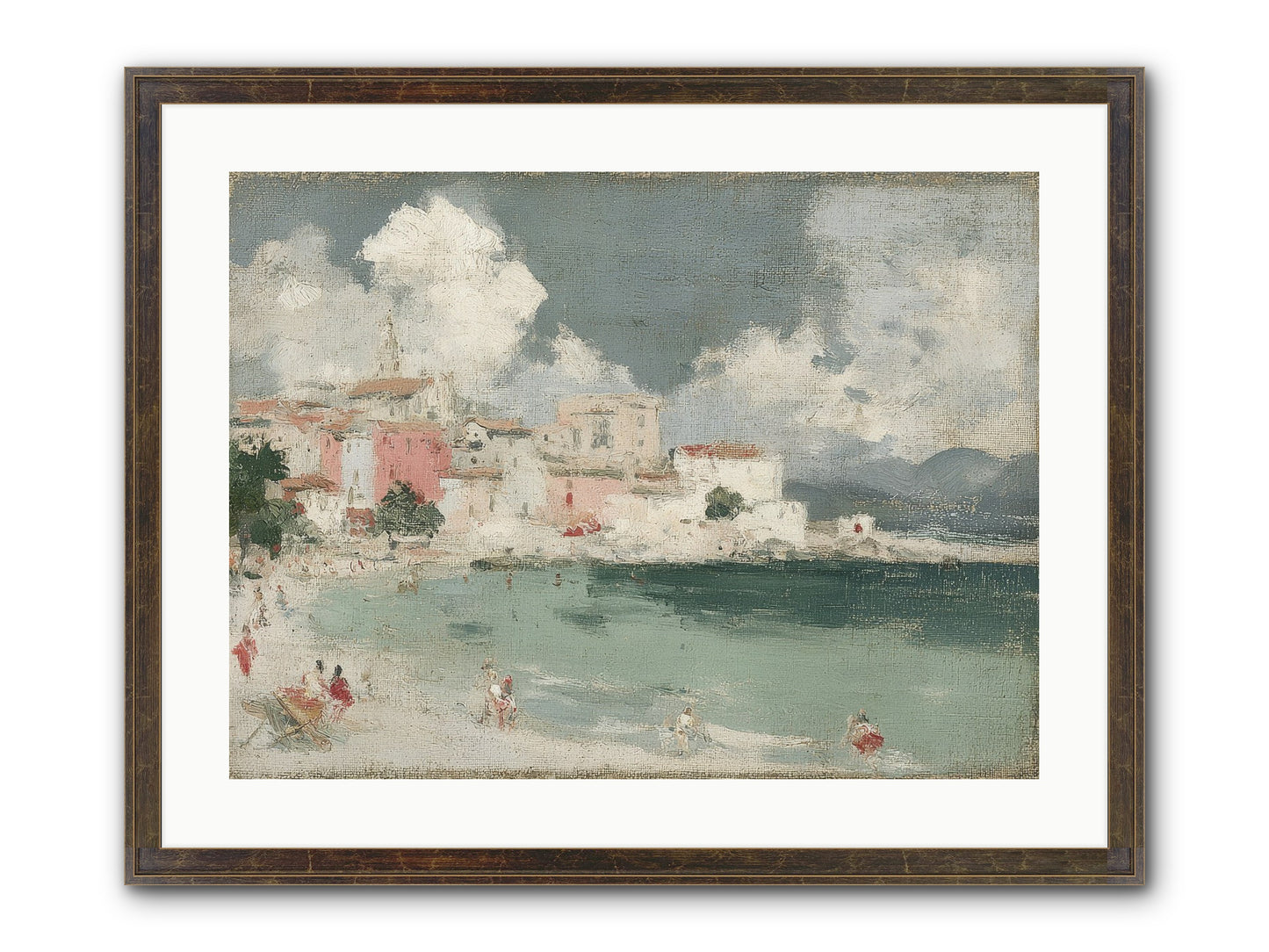 Afternoon By The Water Framed Print - Slimwoods Black/Gold 24x18