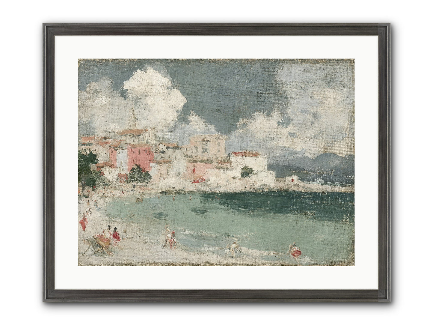Afternoon By The Water Framed Print - Slimwoods Black/Silver 24x18