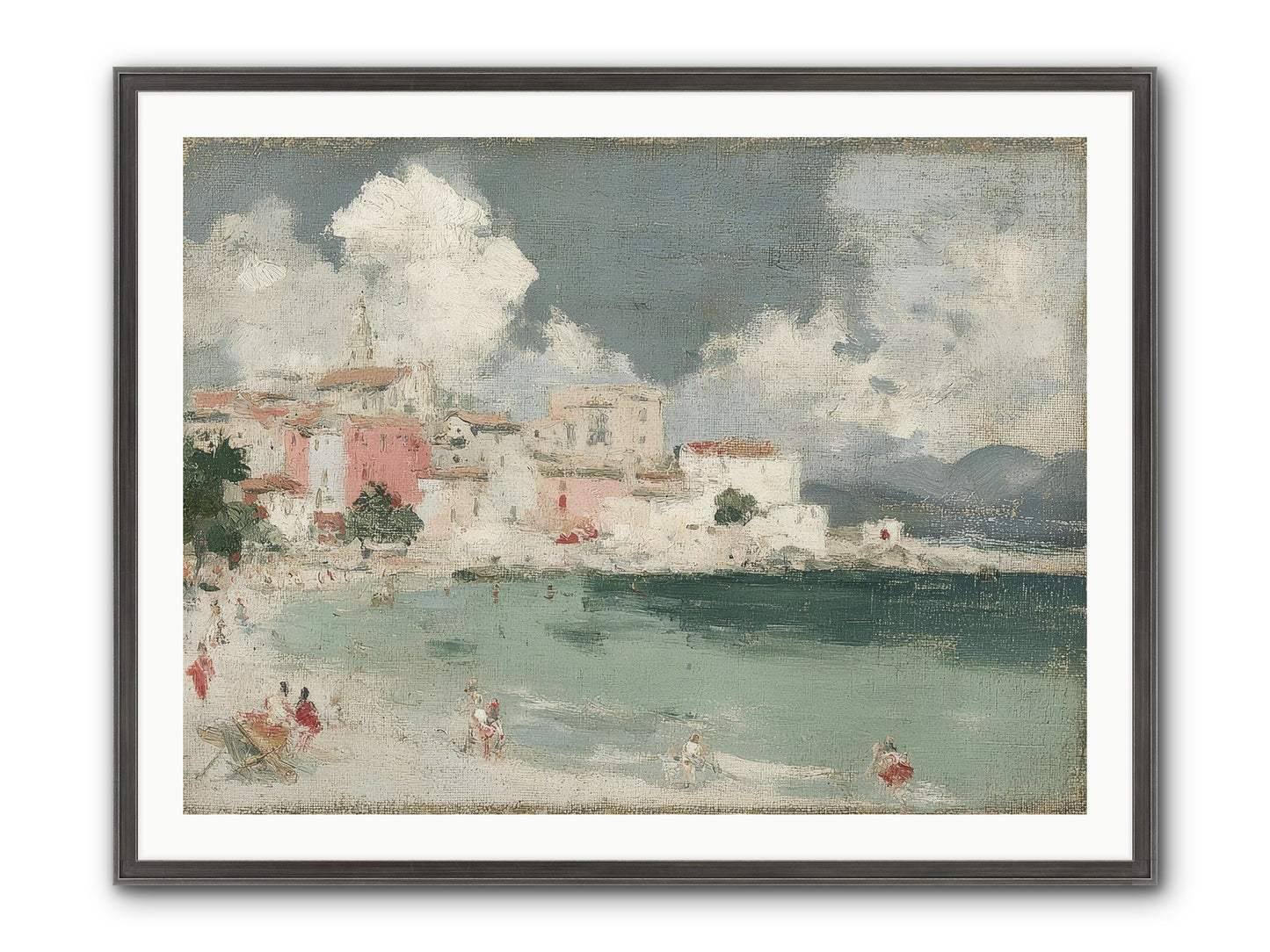 Afternoon By The Water Framed Print - Slimwoods Black/Silver 40x30