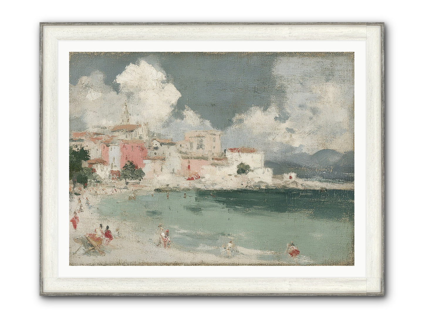 Afternoon By The Water Framed Print - Driftwood White 48x36