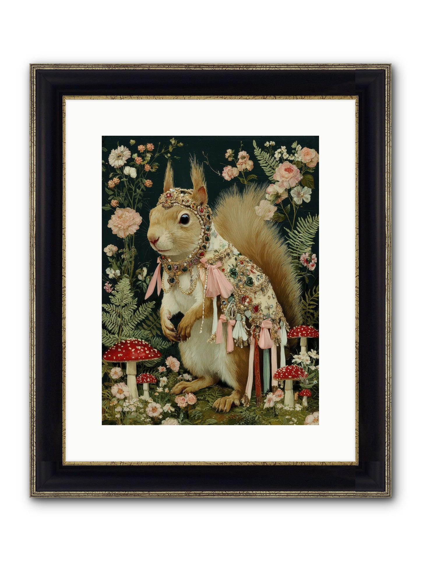 Afternoon Delights Framed Print - Black & Gold 12x16