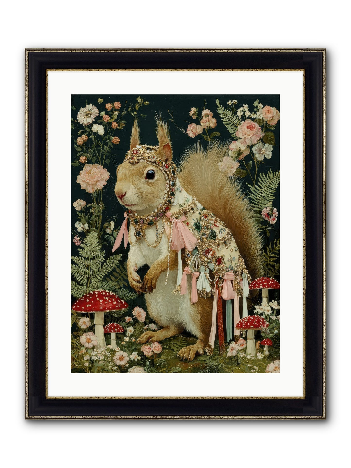 Afternoon Delights Framed Print - Black & Gold 18x24