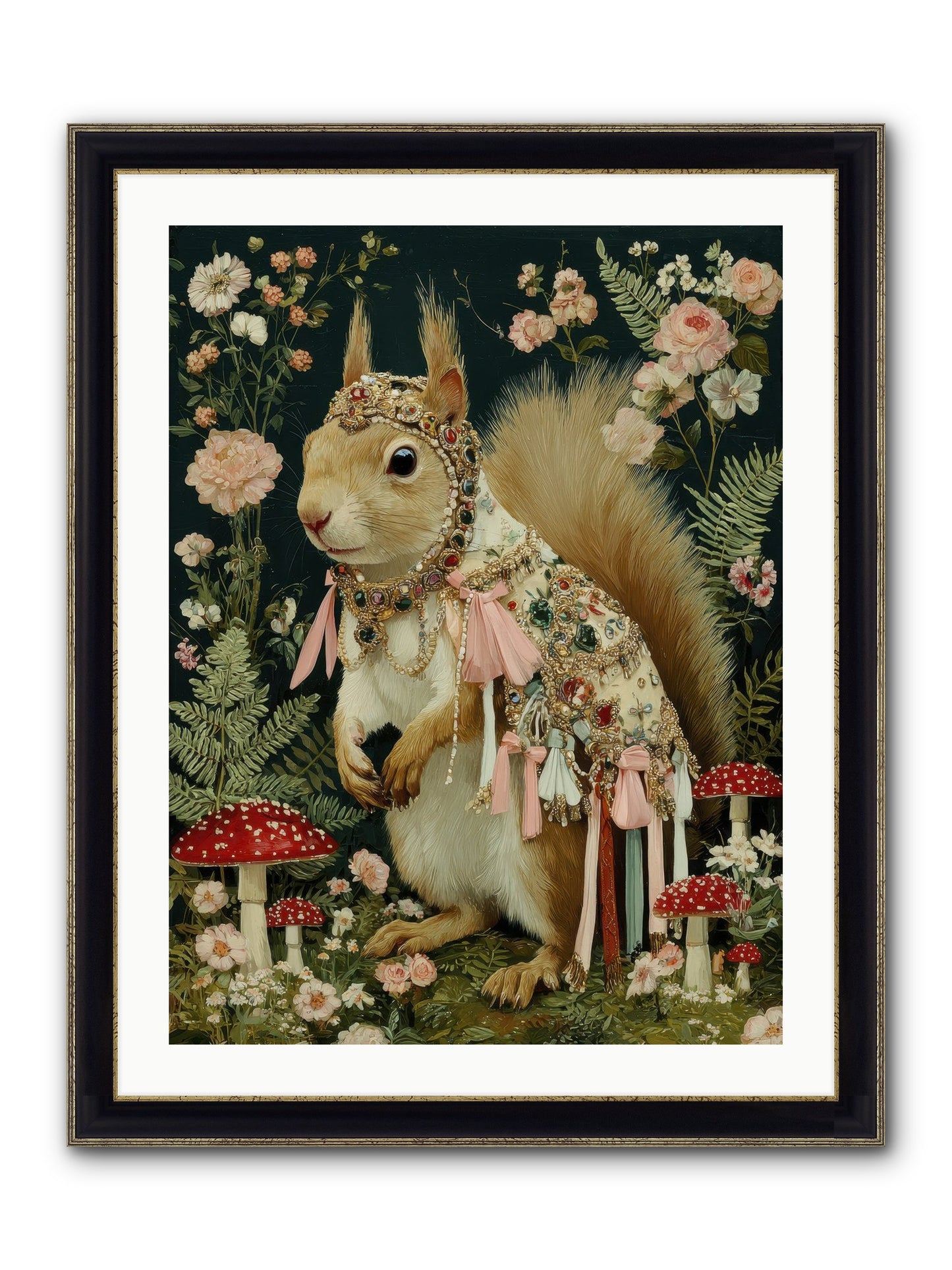 Afternoon Delights Framed Print - Black & Gold 24x32