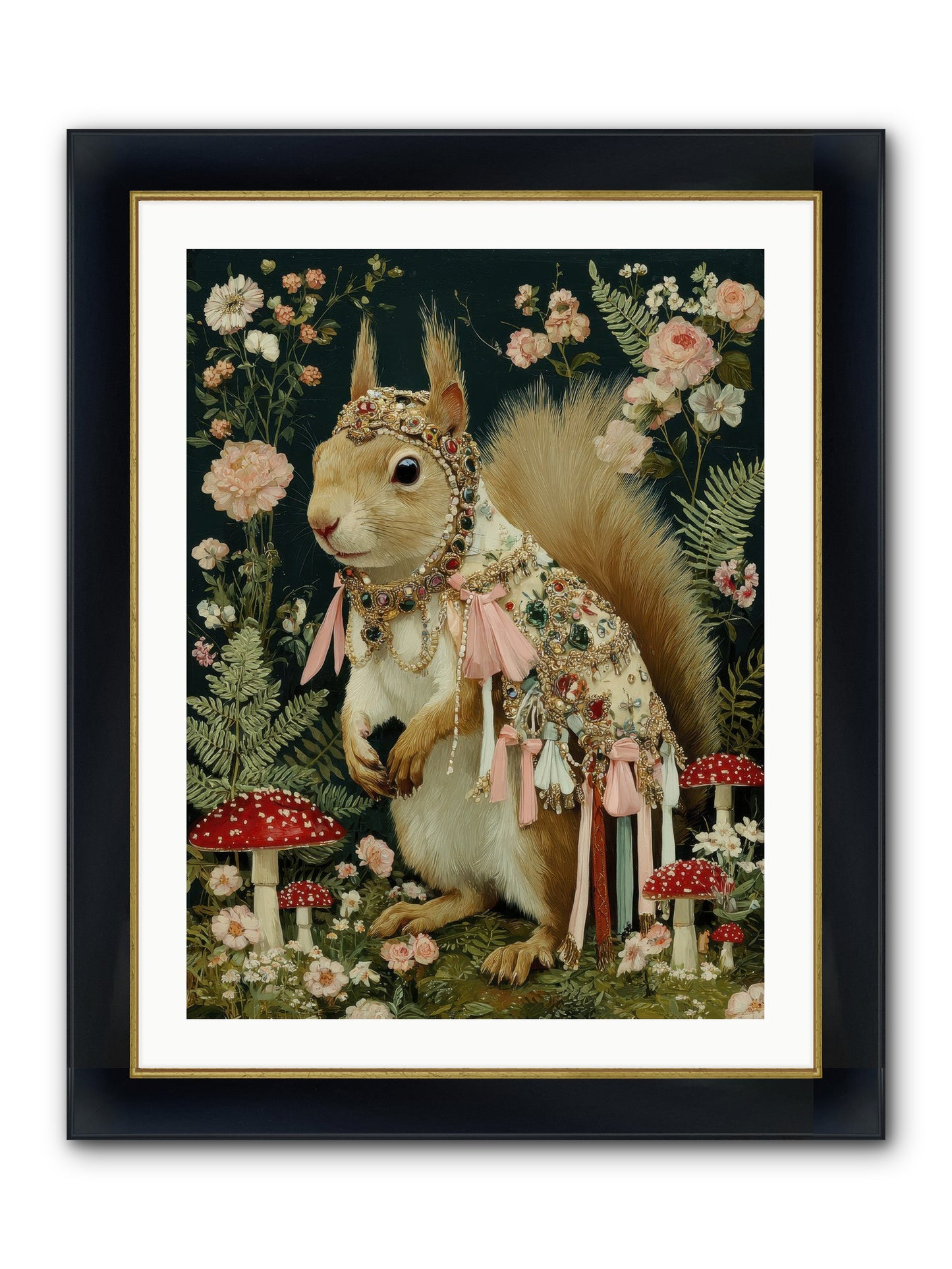 Afternoon Delights Framed Print - Wide Black w/Gold 24x32