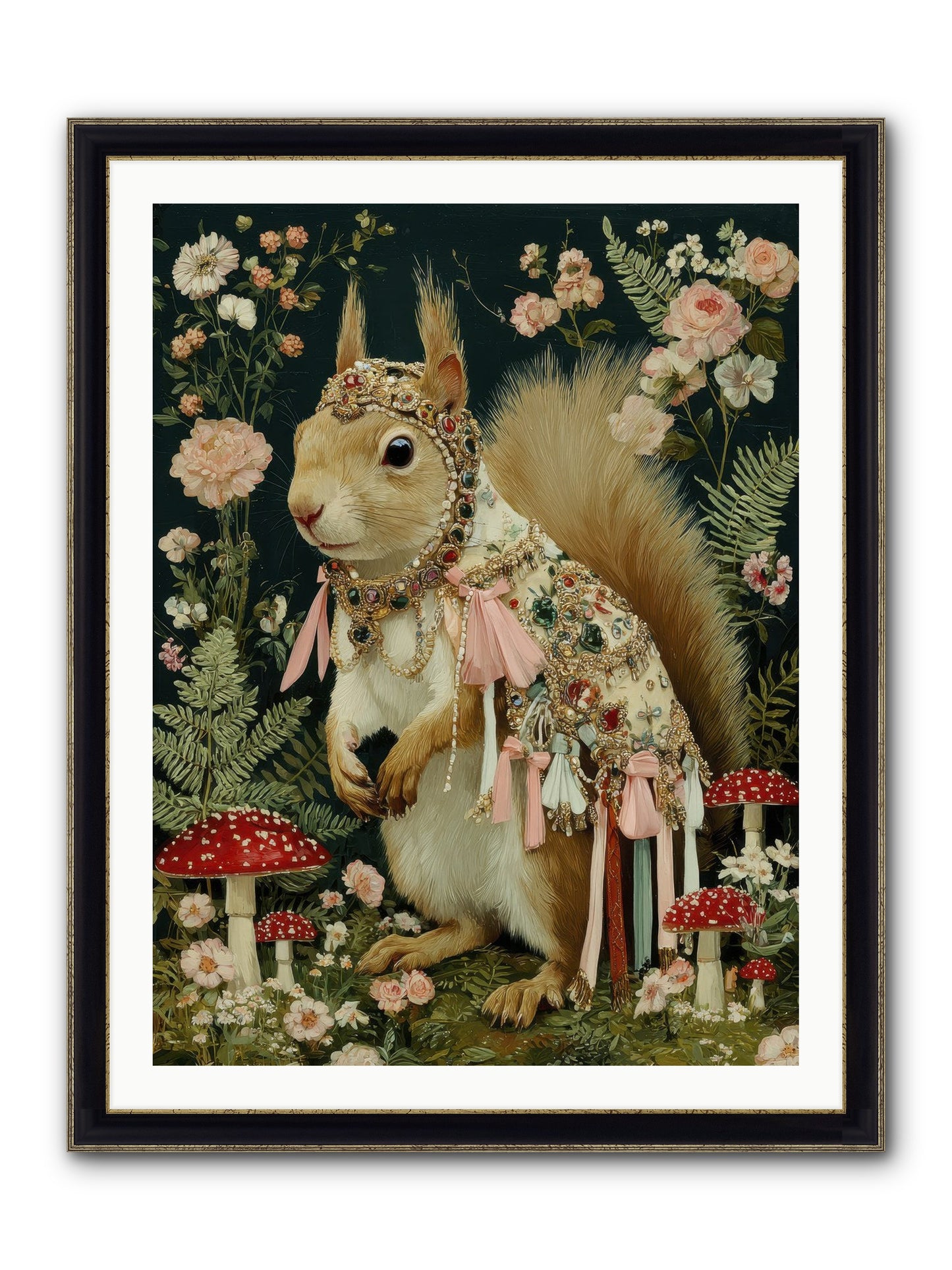 Afternoon Delights Framed Print - Black & Gold 30x40