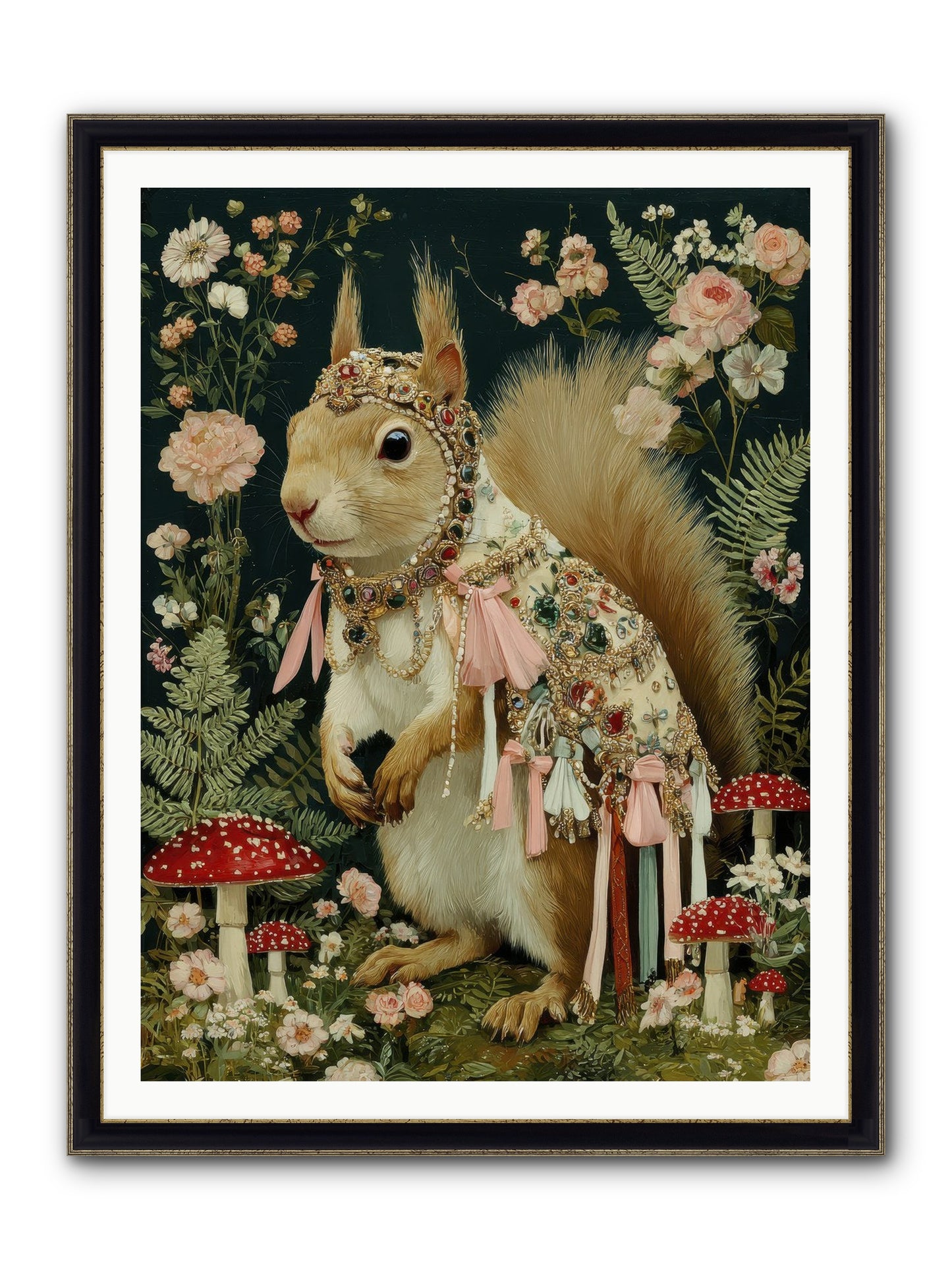 Afternoon Delights Framed Print - Black & Gold 36x48