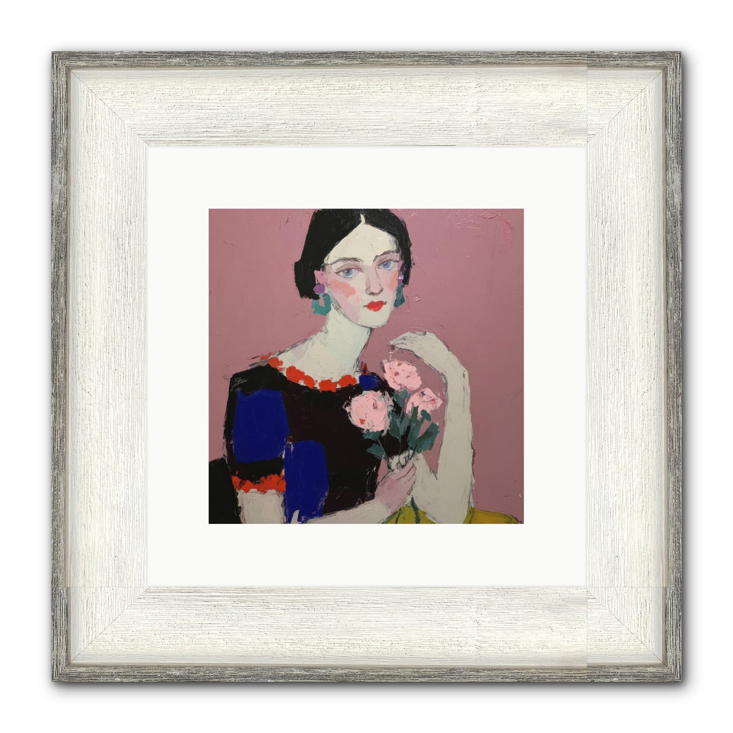 Afternoon In Pink Framed Print - Driftwood White 10x10