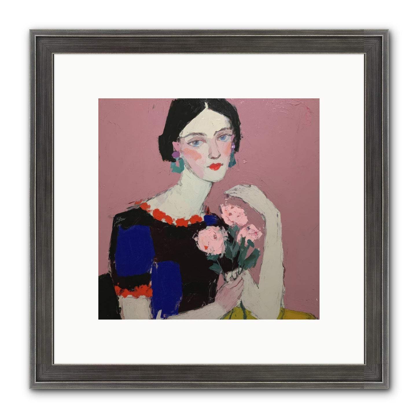 Afternoon In Pink Framed Print - Slimwoods Black/Silver 10x10