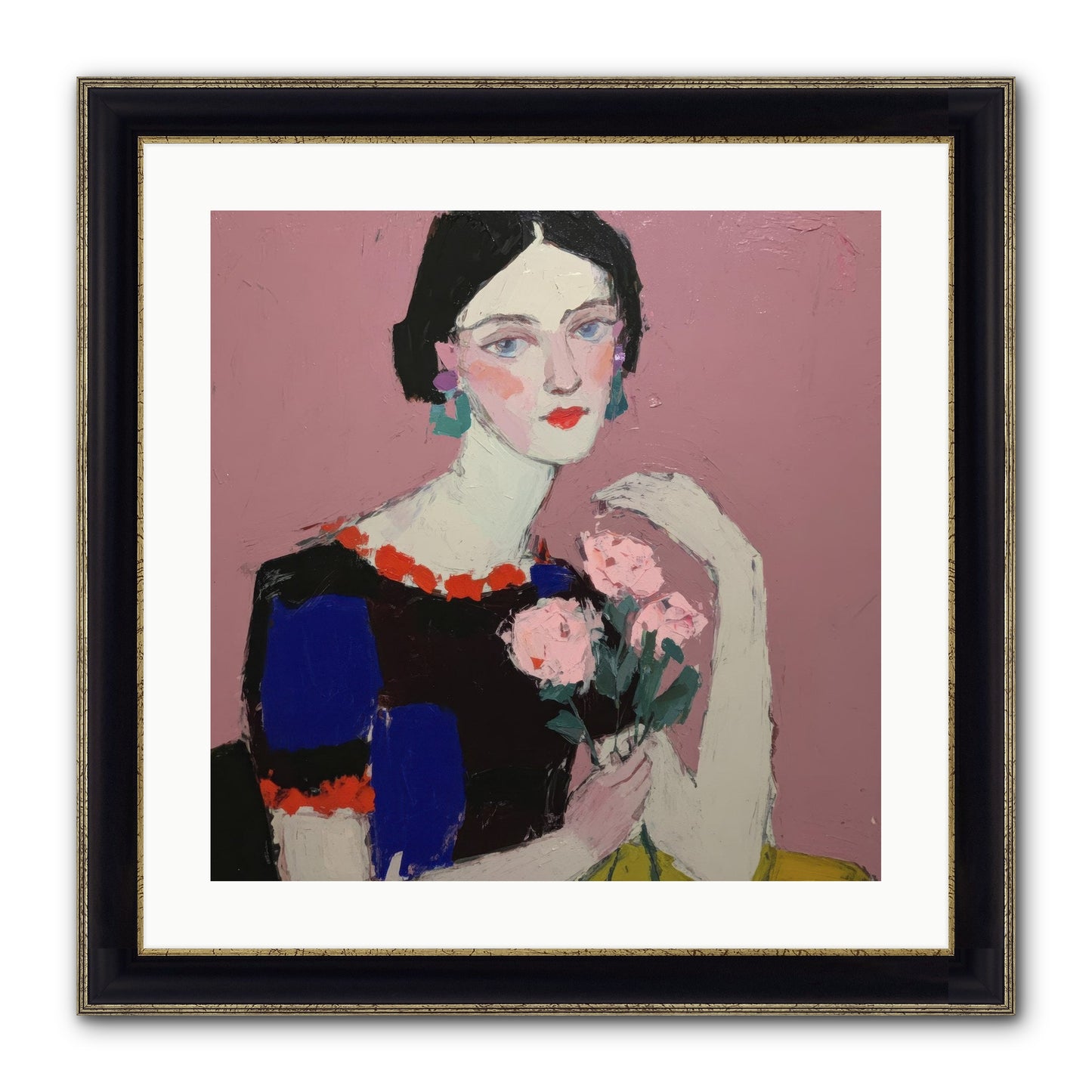 Afternoon In Pink Framed Print - Black & Gold 20x20