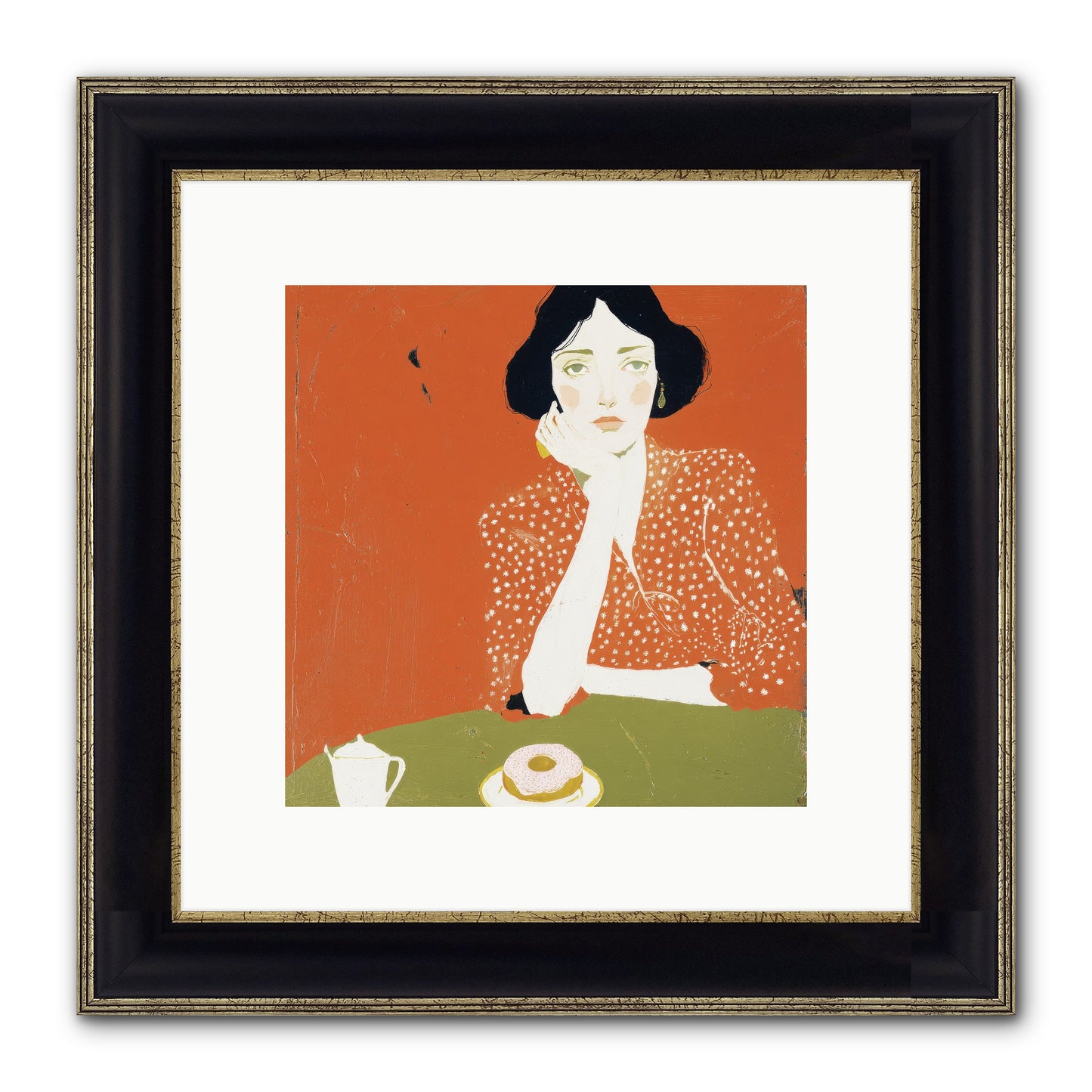 Afternoon Peace Framed Print - Black & Gold 10x10