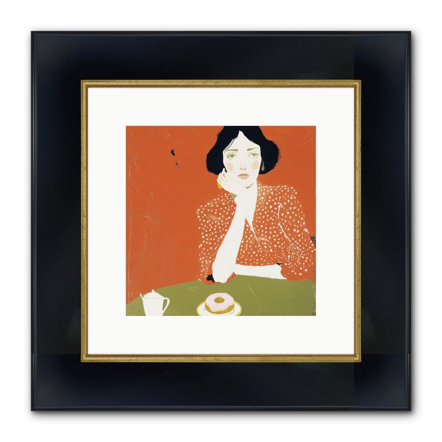 Afternoon Peace Framed Print - Wide Black w/Gold 10x10