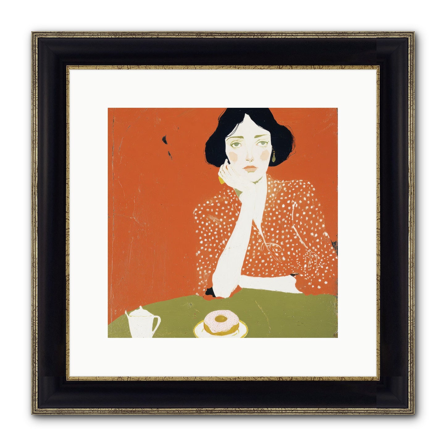 Afternoon Peace Framed Print - Black & Gold 12x12