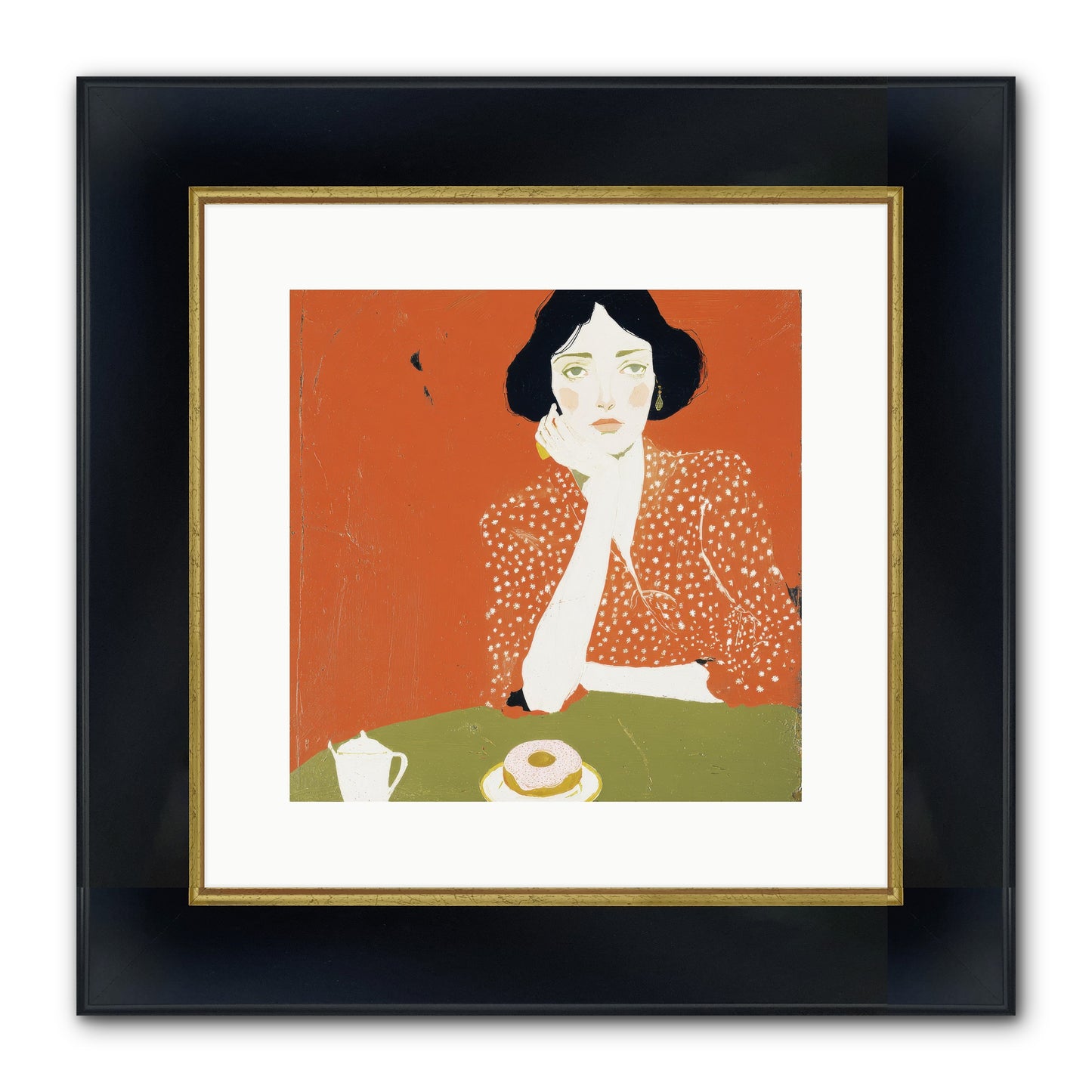 Afternoon Peace Framed Print - Wide Black w/Gold 12x12