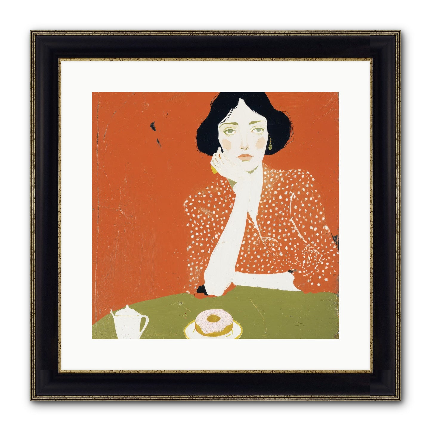 Afternoon Peace Framed Print - Black & Gold 16x16