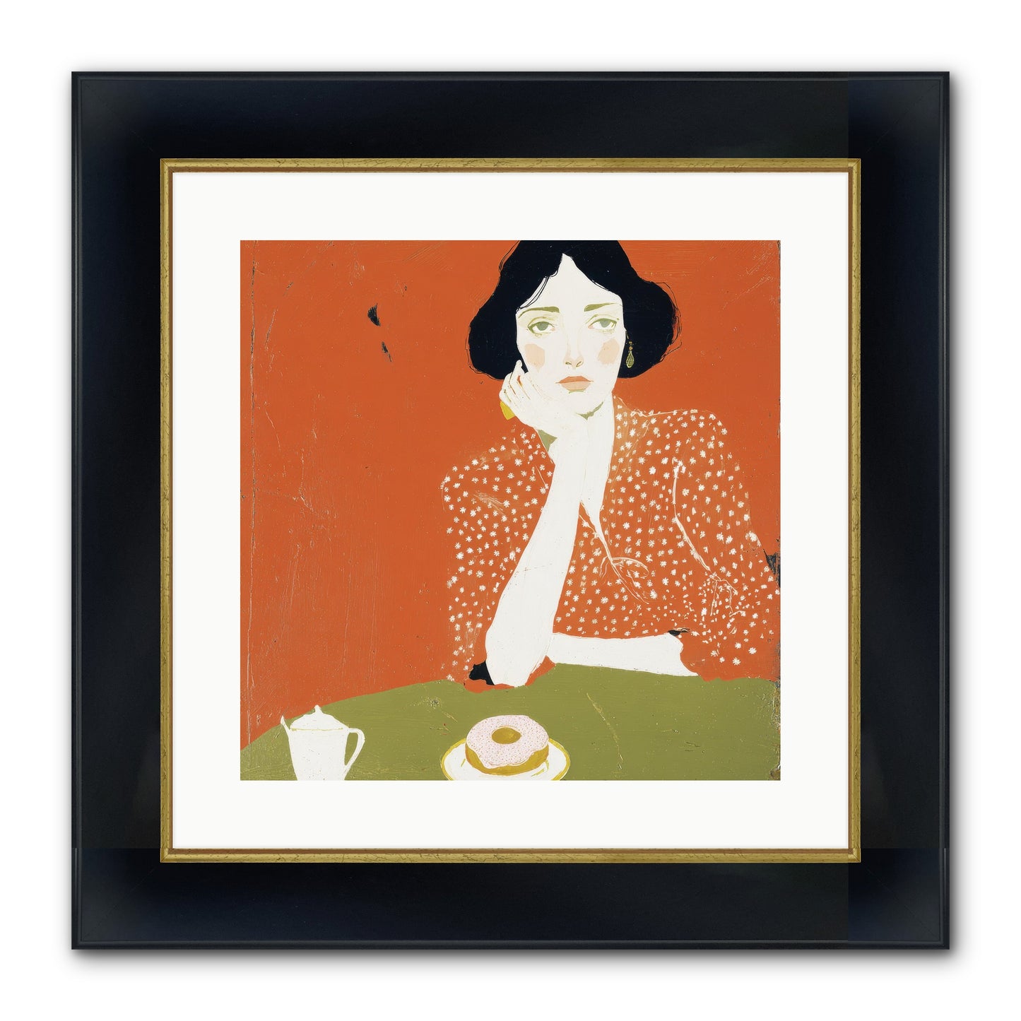 Afternoon Peace Framed Print - Wide Black w/Gold 16x16